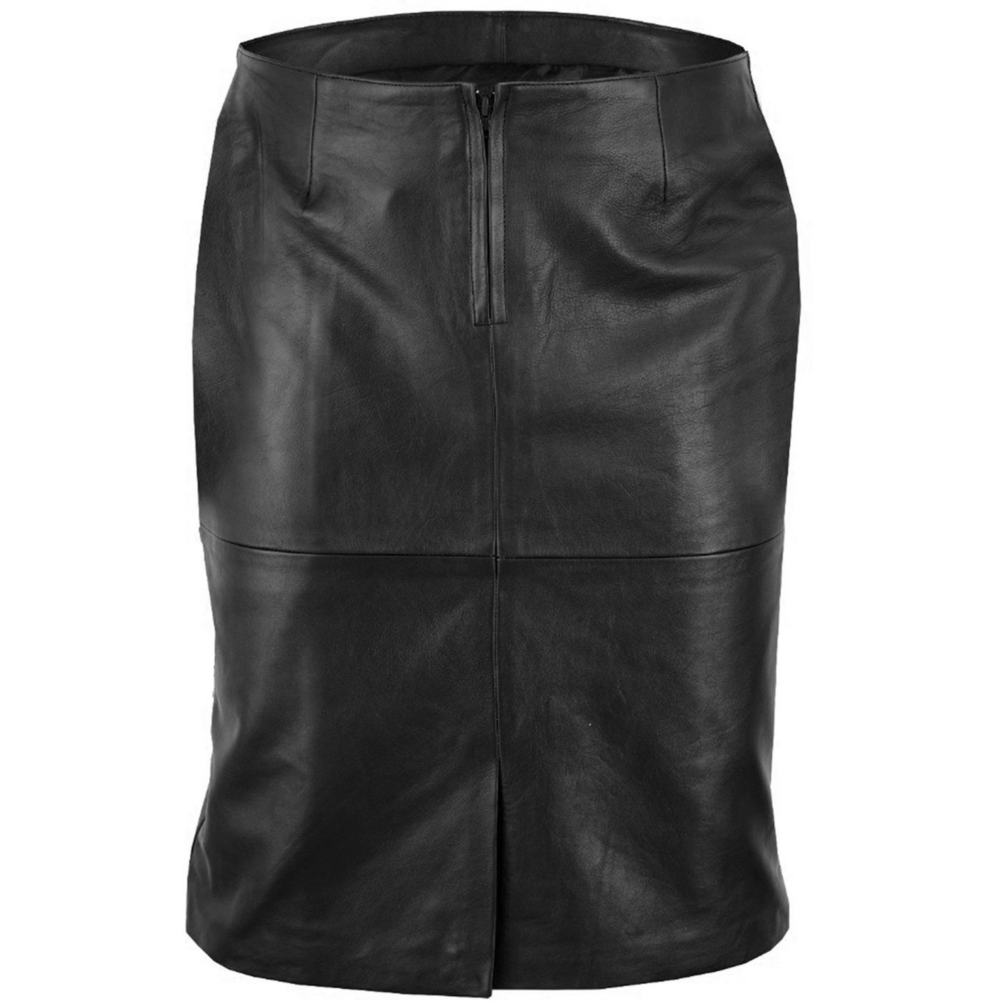 German Wear Lederrock Trend452R Midi Trendiger Midi Lederrock aus Lammnappa Business Rock echtleder