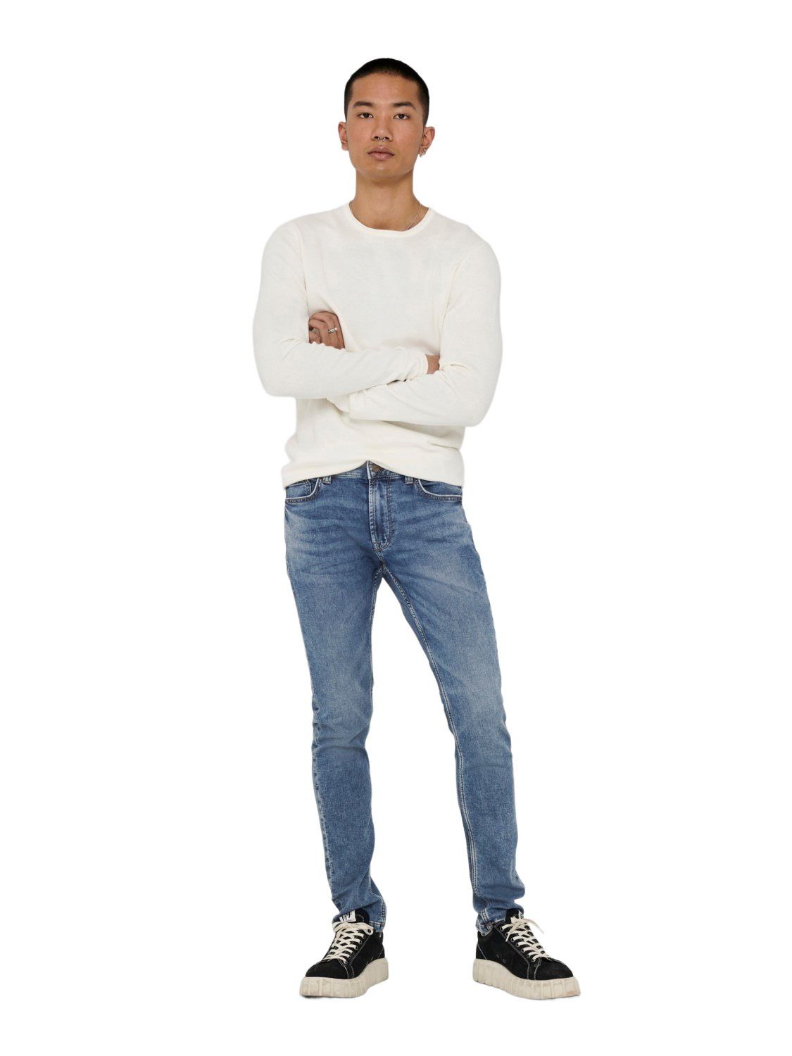 & Slim-fit-Jeans SLIM ONLY BLUE SONS JOG Stretch mit ONSLOOM PK 8653