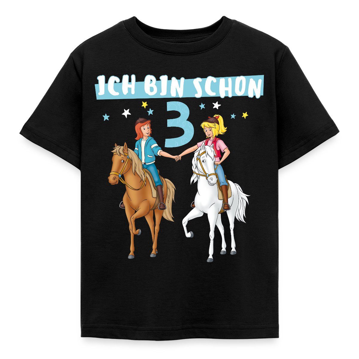 Spreadshirt T-Shirt Bibi & Tina Geburtstag Ich Bin Schon Drei Kinder T-Shirt (1-tlg)