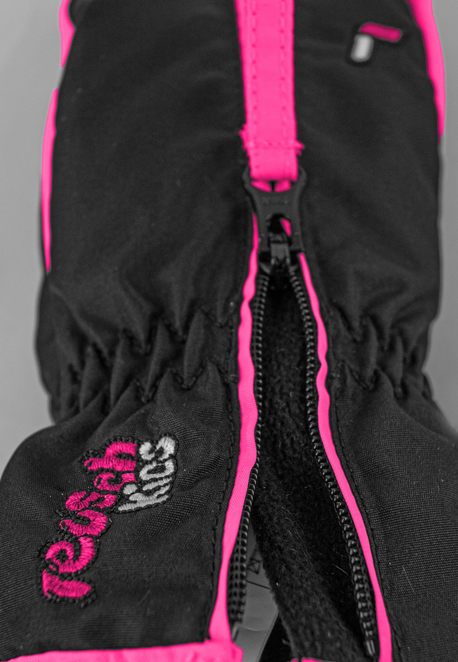 pink-schwarz extra Reusch Reißverschluss langem Mitten Ben mit Fäustlinge