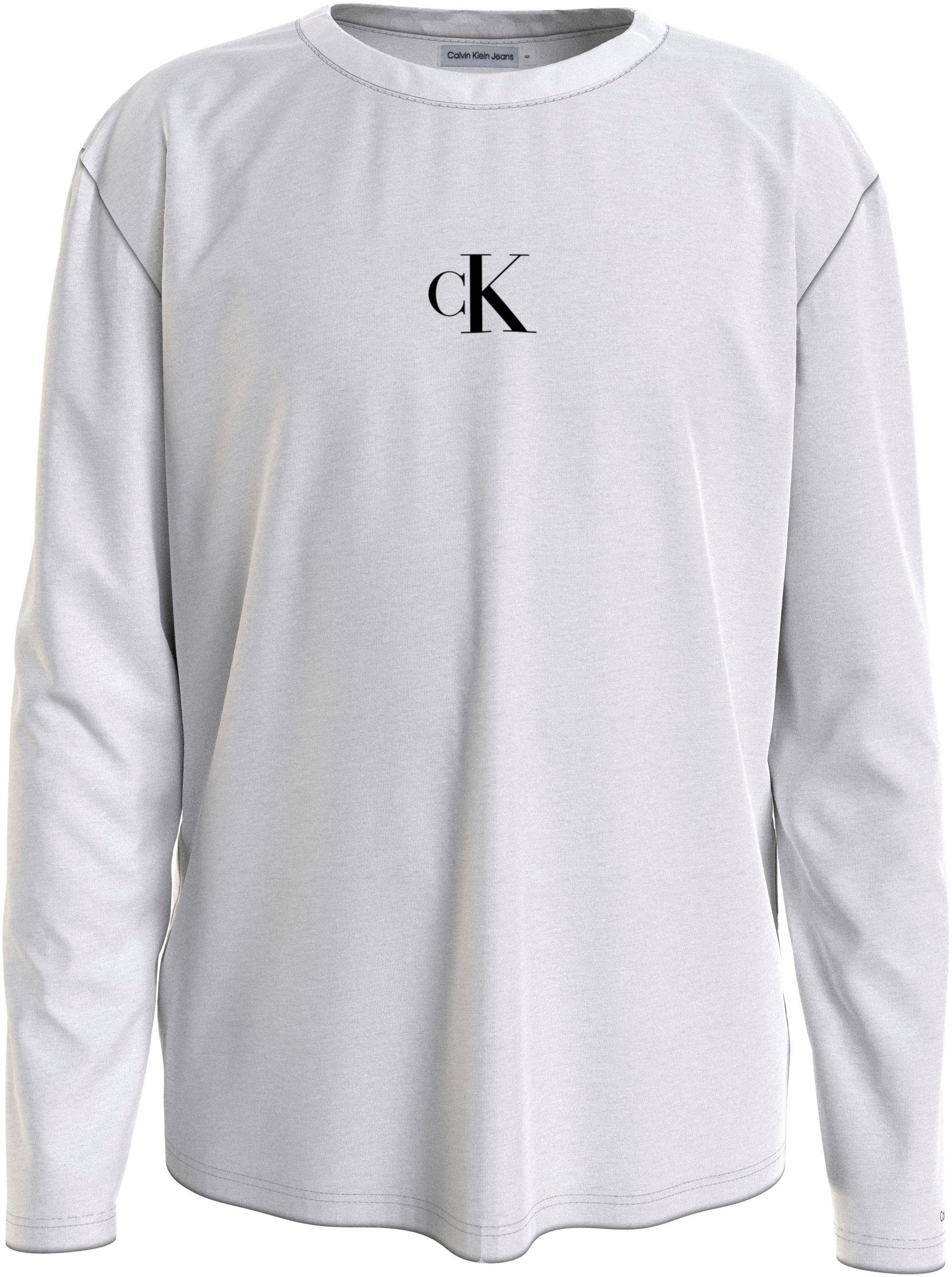 Calvin Klein Jeans Langarmshirt CK LOGO LS T-SHIRT Bright White | Rundhalsshirts