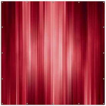Wallario Sichtschutzzaunmatten Rot und schwarz gestreift - Abstraktes Streifenmuster, rund