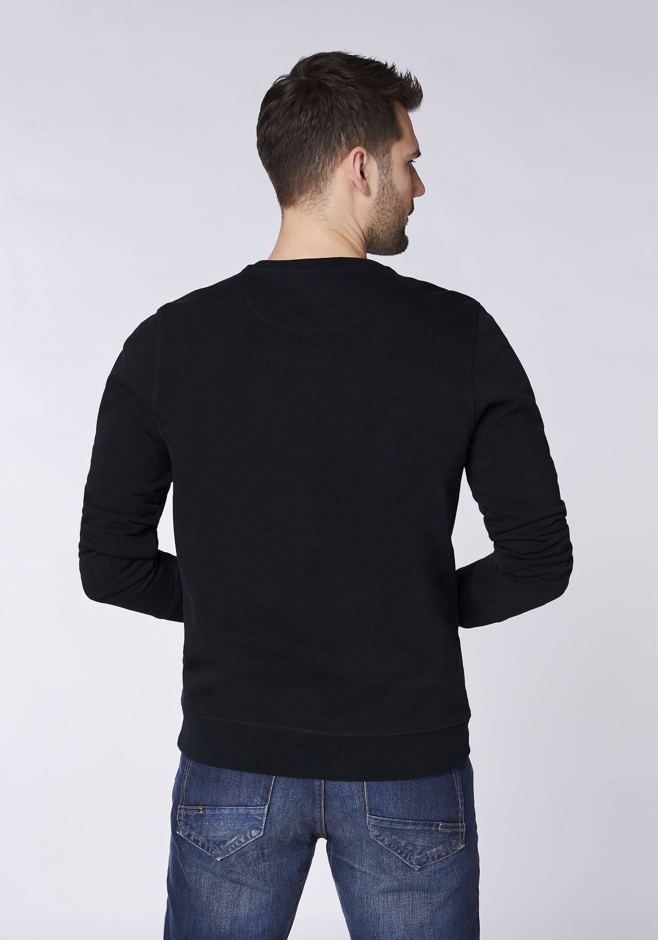 Black Sweatshirt PREMIUM OKLAHOMA Inside-Out-Nähten 19-3911 DENIM mit Deep