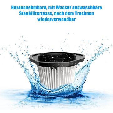 OKWISH Akku-Hand-und Stielstaubsauger Bodenstaubsauger Handstaubsauger Akku Staubsauger Autostaubsauger, 100,00 W, Beutellos, Kabellos 3 in 1 7500 Pa 6000mA-Akku Wohnungen Auto + Licht und Tasche