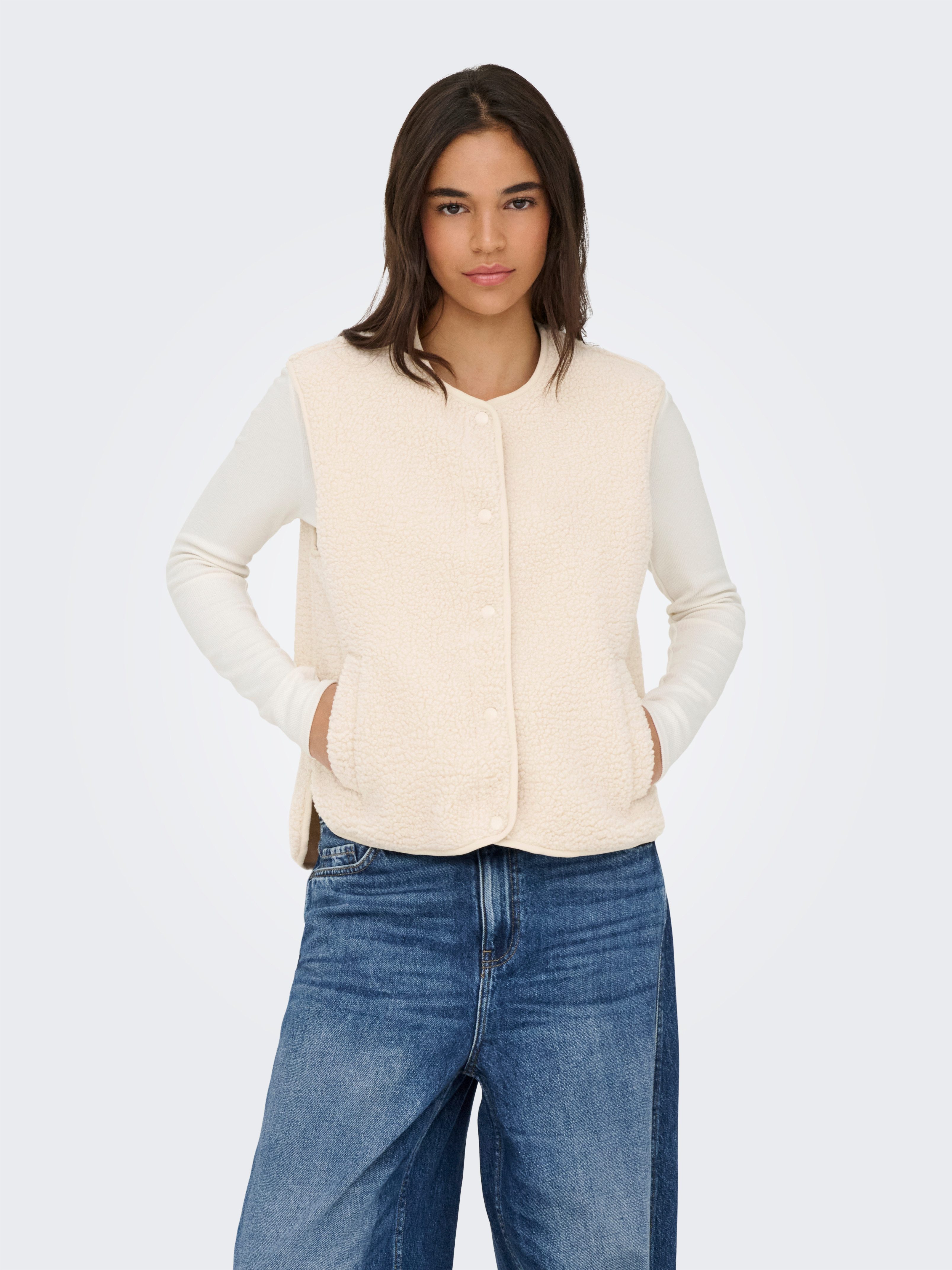 JDY Plüschweste JDYSIMINA TEDDY WAISTCOAT OTW QIQ NOOS Kunstfaser