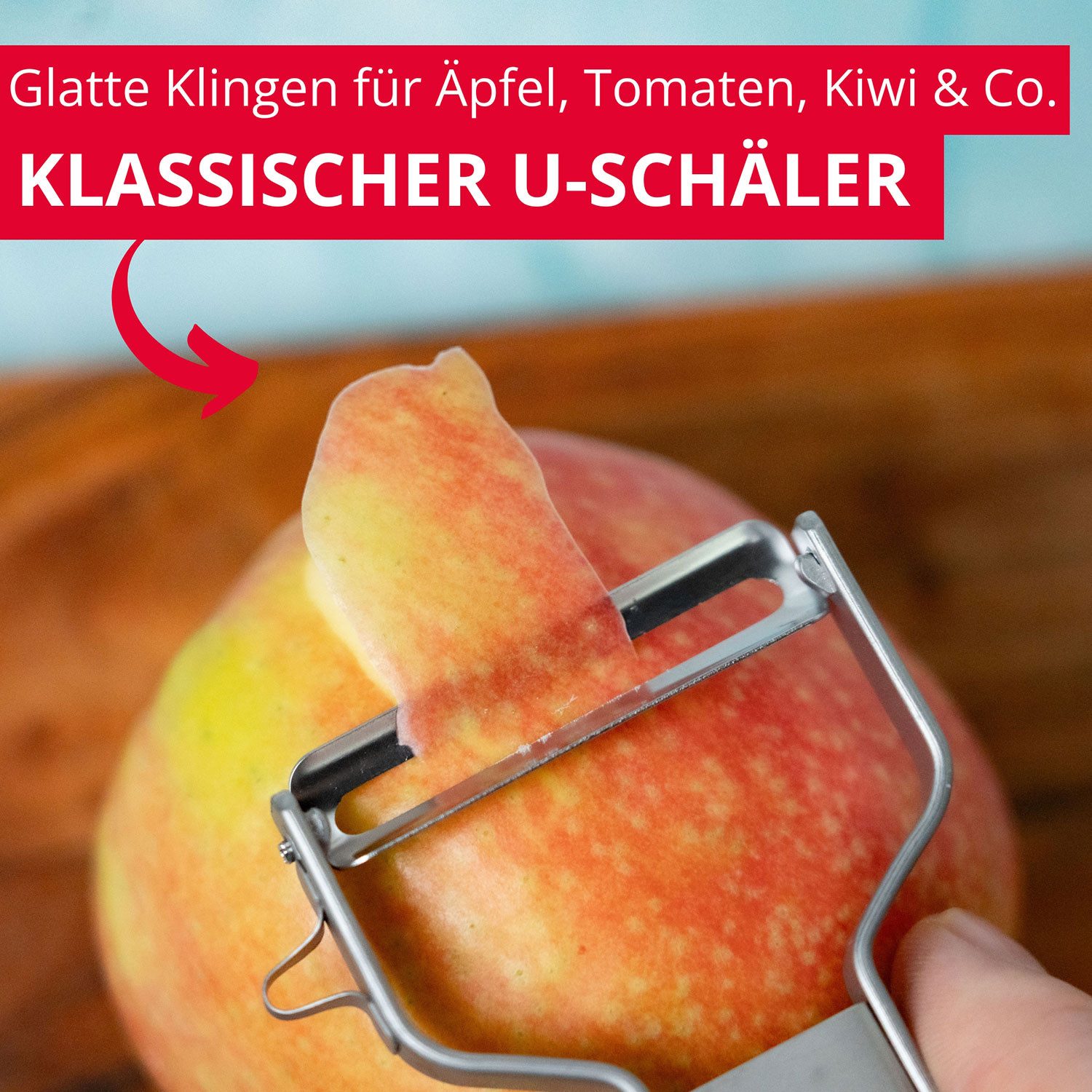 WESTMARK Sparschäler Edelstahl, U-Schäler mit 2-seitig schneidender Klinge