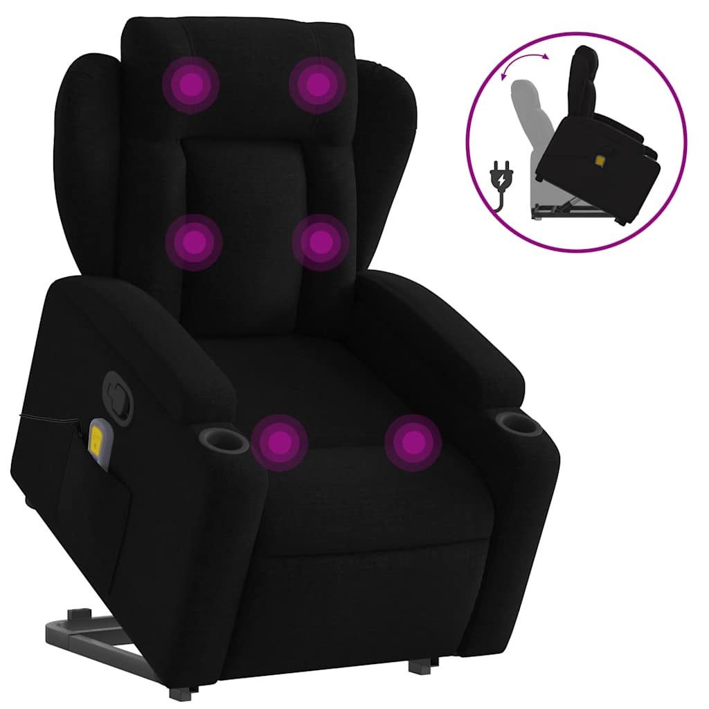 vidaXL Sessel Massagesessel mit Aufstehhilfe Schwarz günstig online kaufen