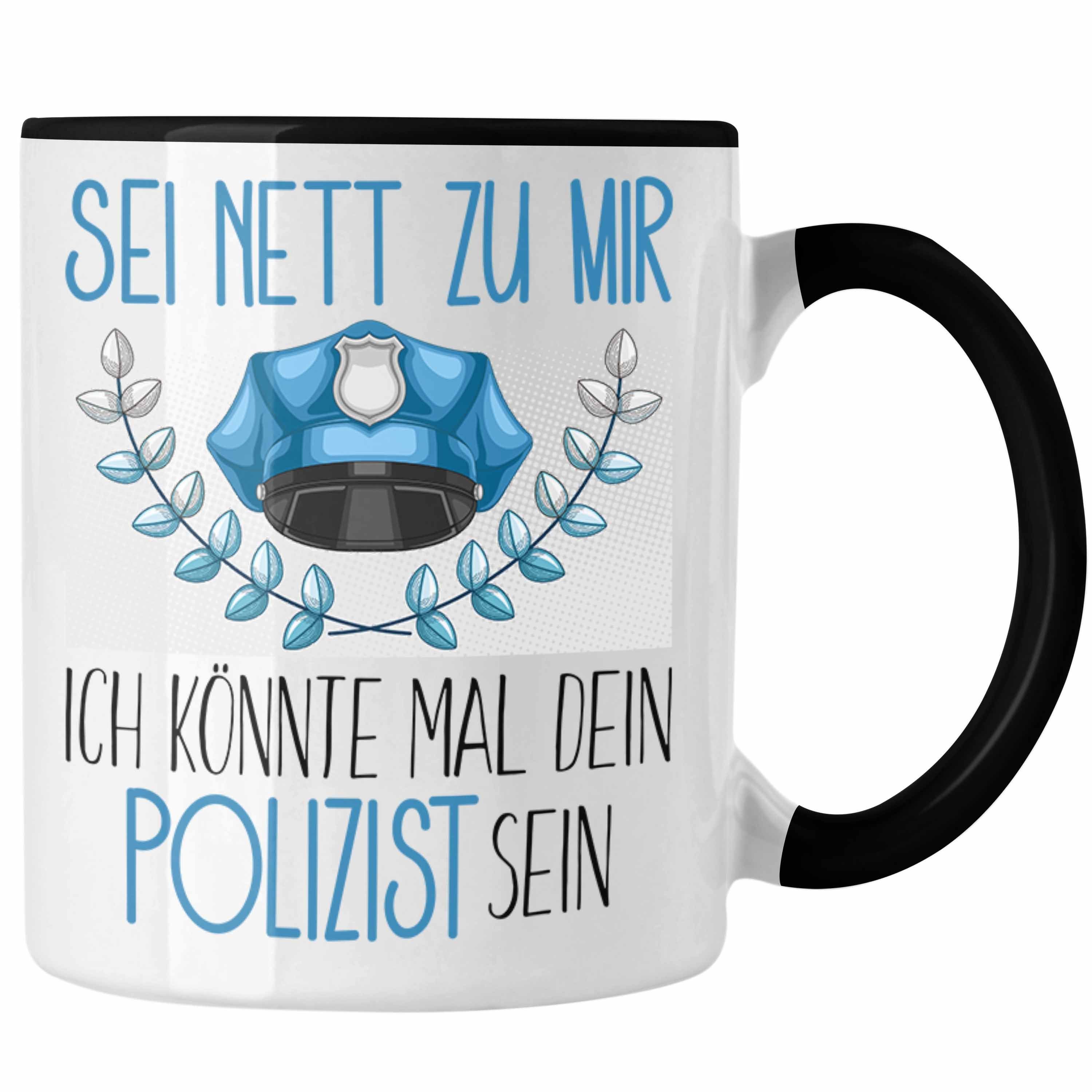 Trendation Tasse Polizei Studium Ausbildung Tasse Geschenk Polizisten Geschenkidee Sei Schwarz