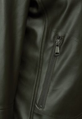 Cecil Outdoorjacke Cecil PU Blouson mit Zipper in True Khaki (1-St) Taschen