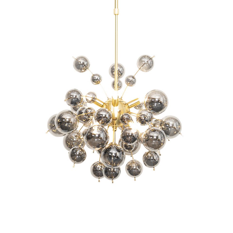 Qazqa Pendelleuchte Explode, ohne Leuchtmittel, G9, Gold/Messing, Art Deco, Stahl, 8-flammig