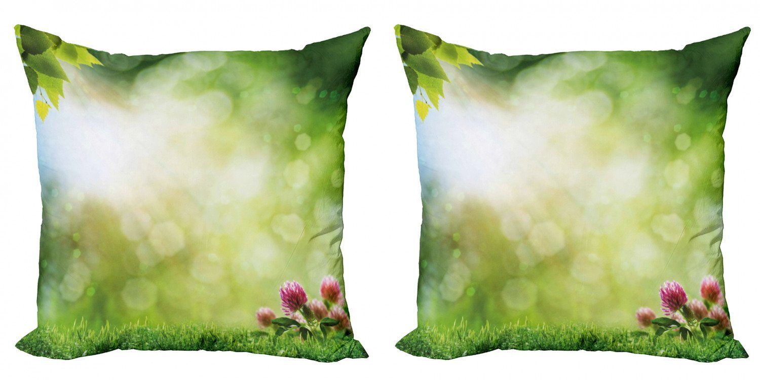 Kissenbezüge Modern Accent Doppelseitiger Digitaldruck, Abakuhaus (2 Stück), Natur Frische Frühlings-Blüten