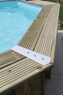 Ubbink Ovalpool Sunwater (Komplett-Set, 11-tlg), 300 x 490 x 120 cm, Holzpool komplett mit Filteranlage