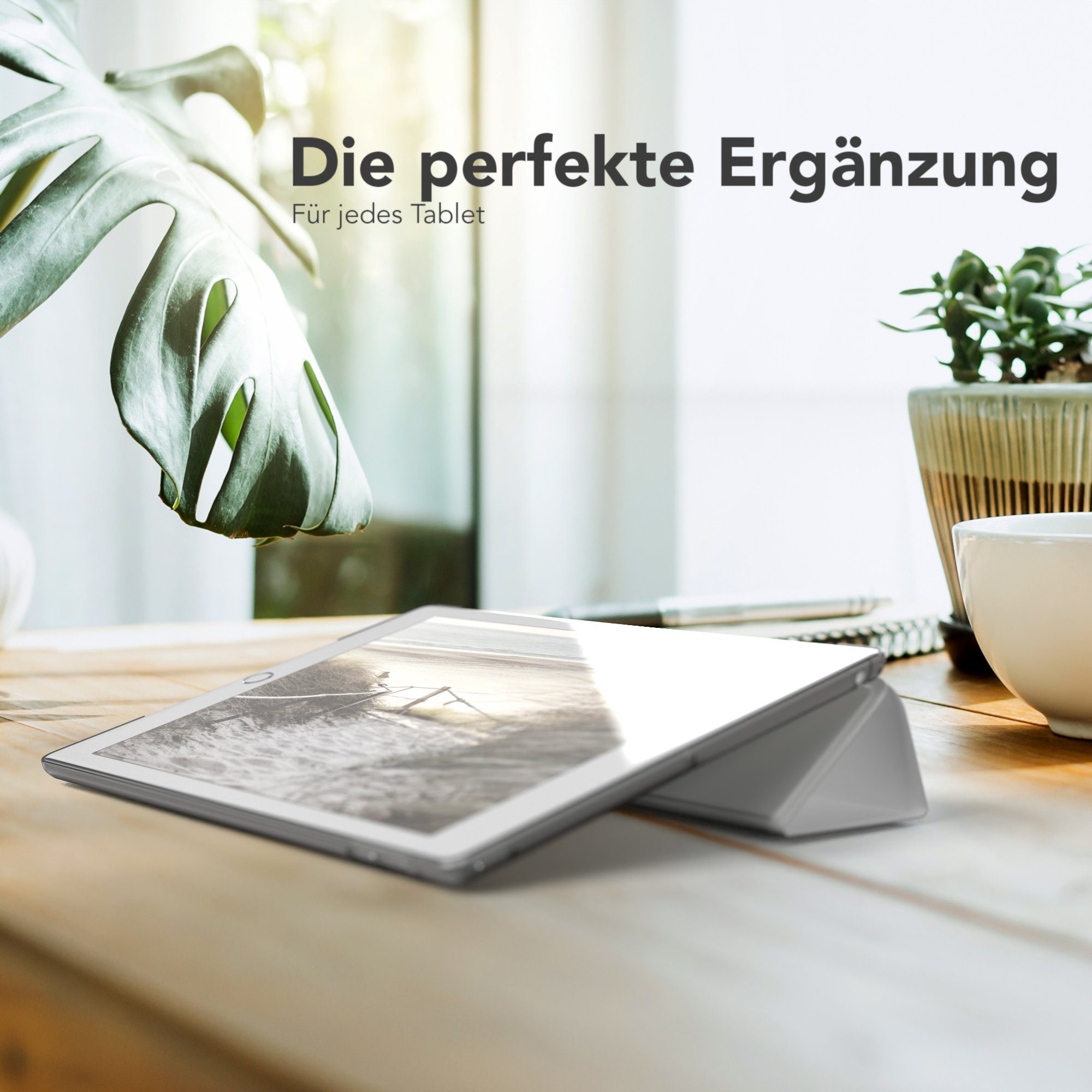 EAZY CASE Tablet-Hülle Smart Case für iPad 5./6. Generation & Air 1/Air 2 9,7 Zoll, Schutzhülle mit Sleep Wake Up Funktion Smartcase verstellbar Etui Weiß