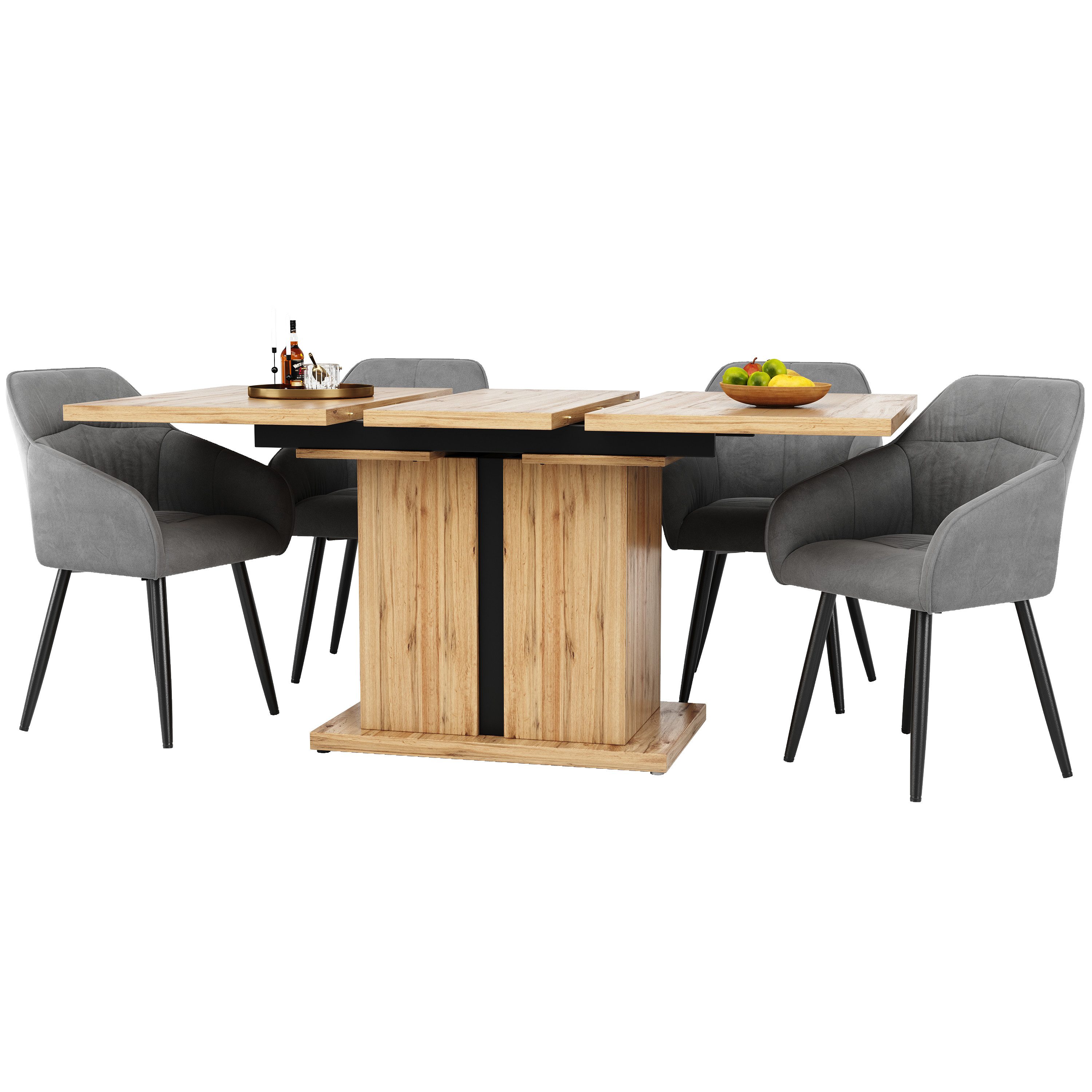 HAUSS SPOLE Essgruppe 5-teilig, ausziehbares Esstisch günstig online kaufen