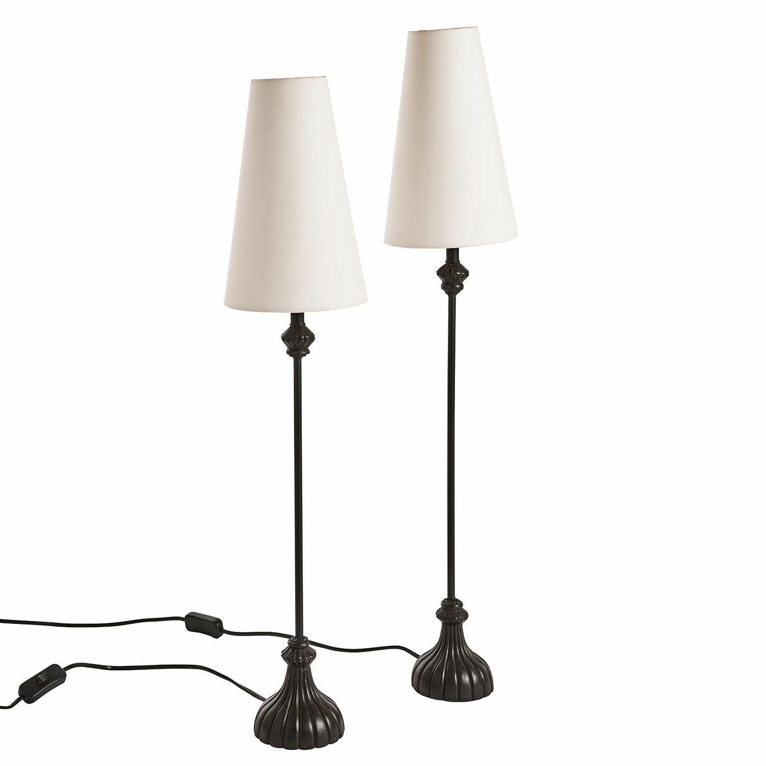 Mirabeau Tischleuchte Tischlampe 2er Set Ambrosse schwarz/creme – Bild 2 von 4
