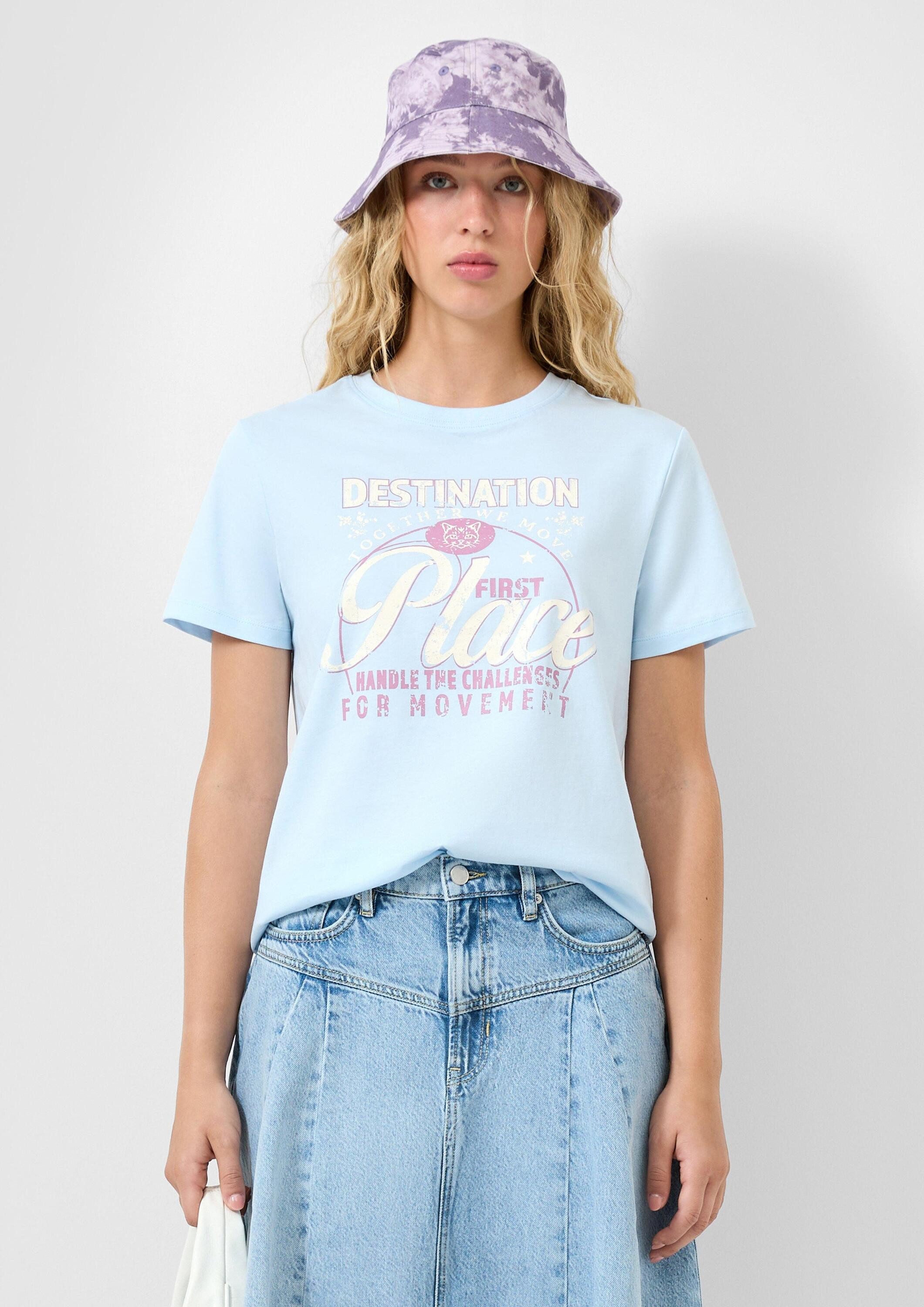 QS Kurzarmshirt T-Shirt T-Shirt mit Frontprint günstig online kaufen