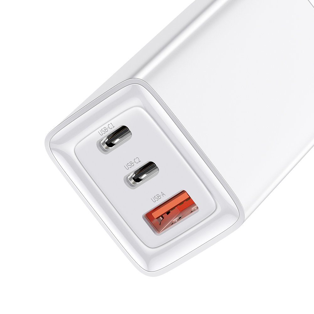 mcdodo 65W GaN Wandladegerät 2xPD USB-C 1xUSB Anschluss Schnellladegerät weiß Smartphone-Ladegerät