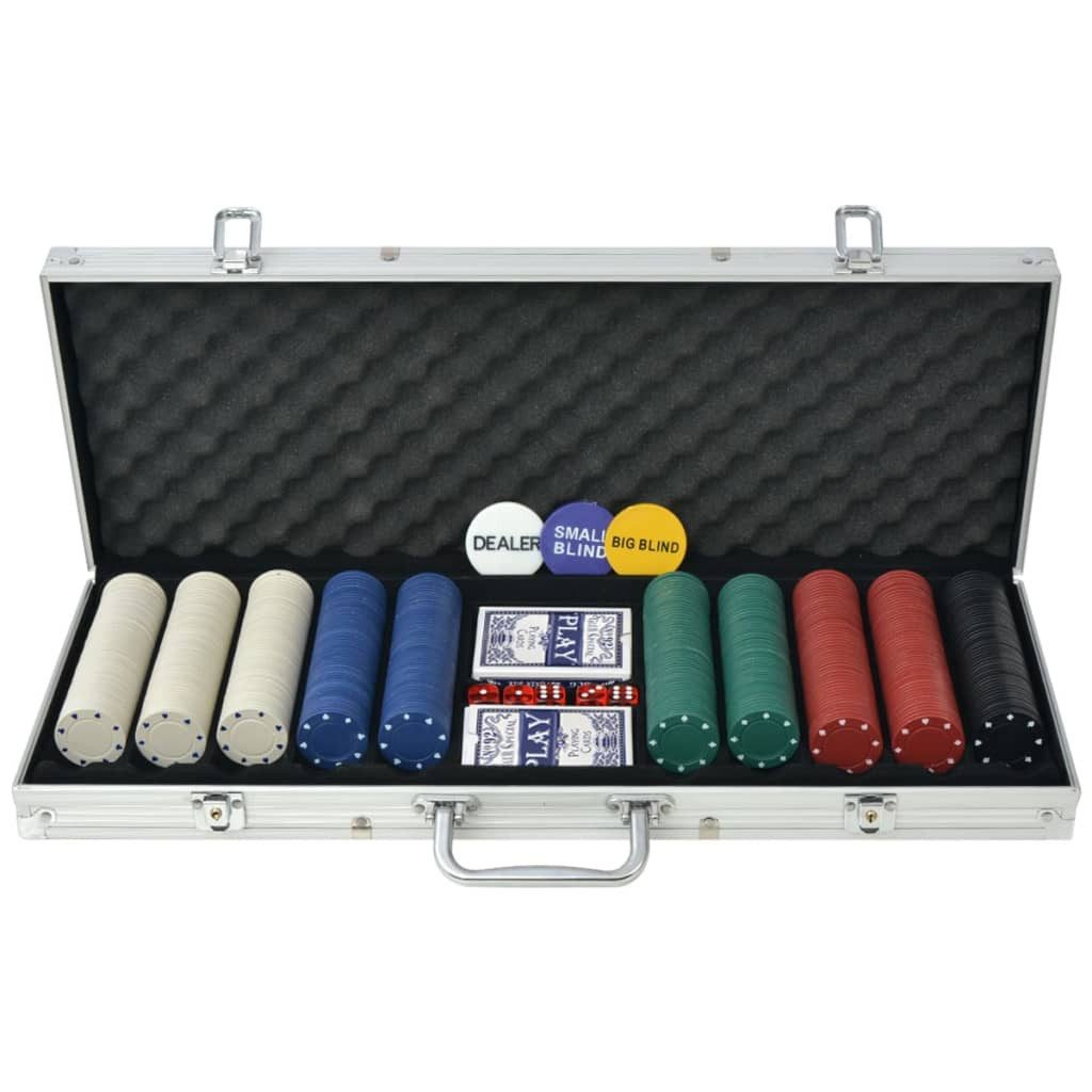 vidaXL Spiel Poker Set mit 500 Chips Aluminium