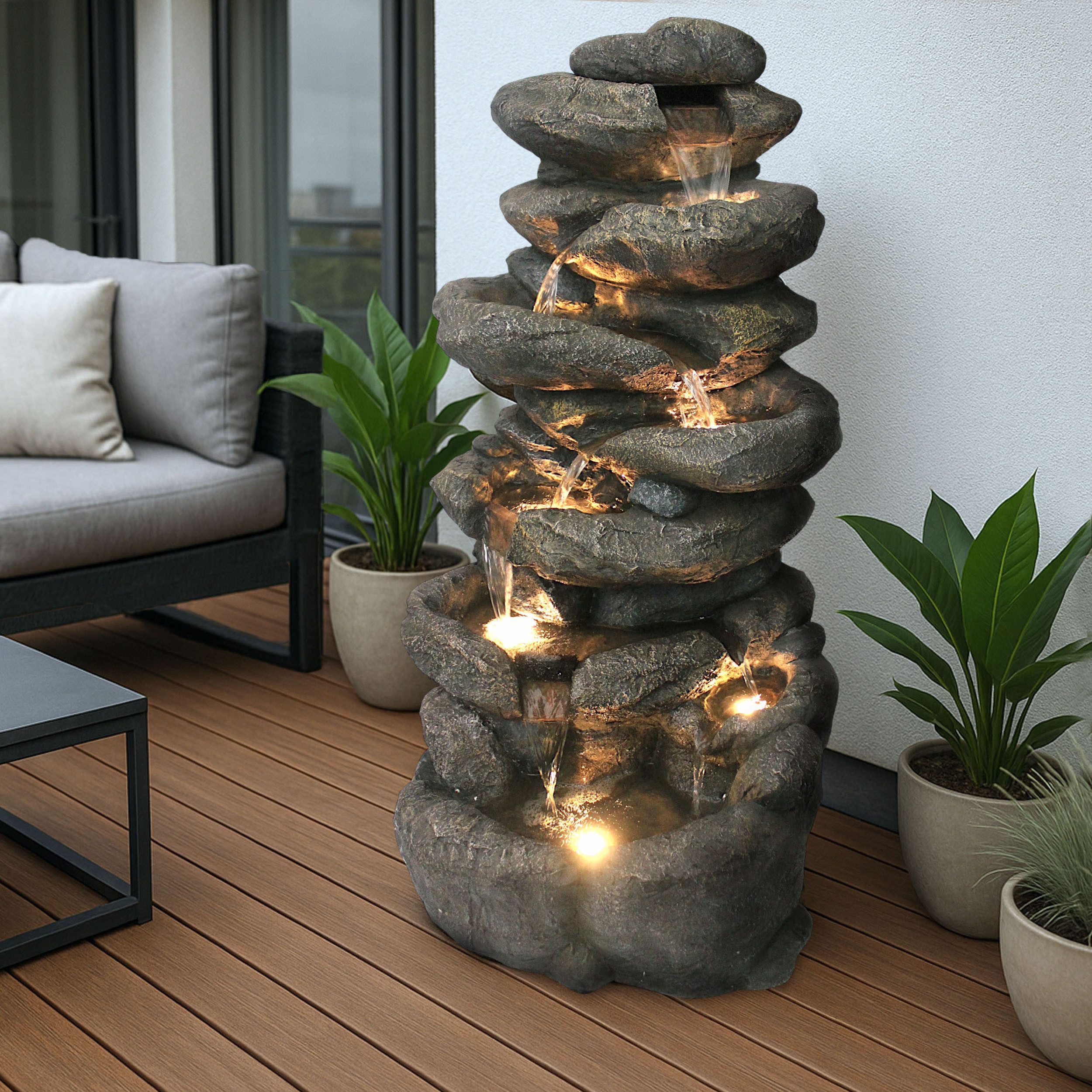 Arnusa Gartenbrunnen großer Springbrunnen 100 cm günstig online kaufen