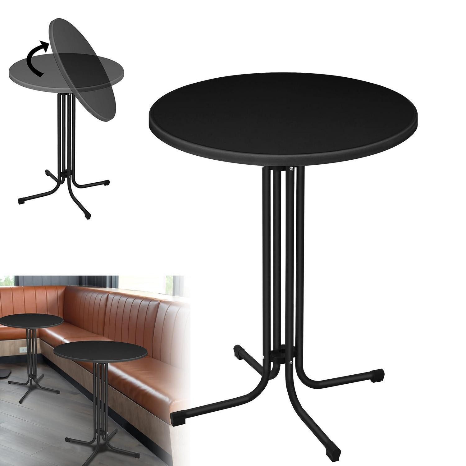 LuxusKollektion Stehtisch Stehtisch Ø 80 cm klappbar, wetterbeständig, schwarz (1-St)