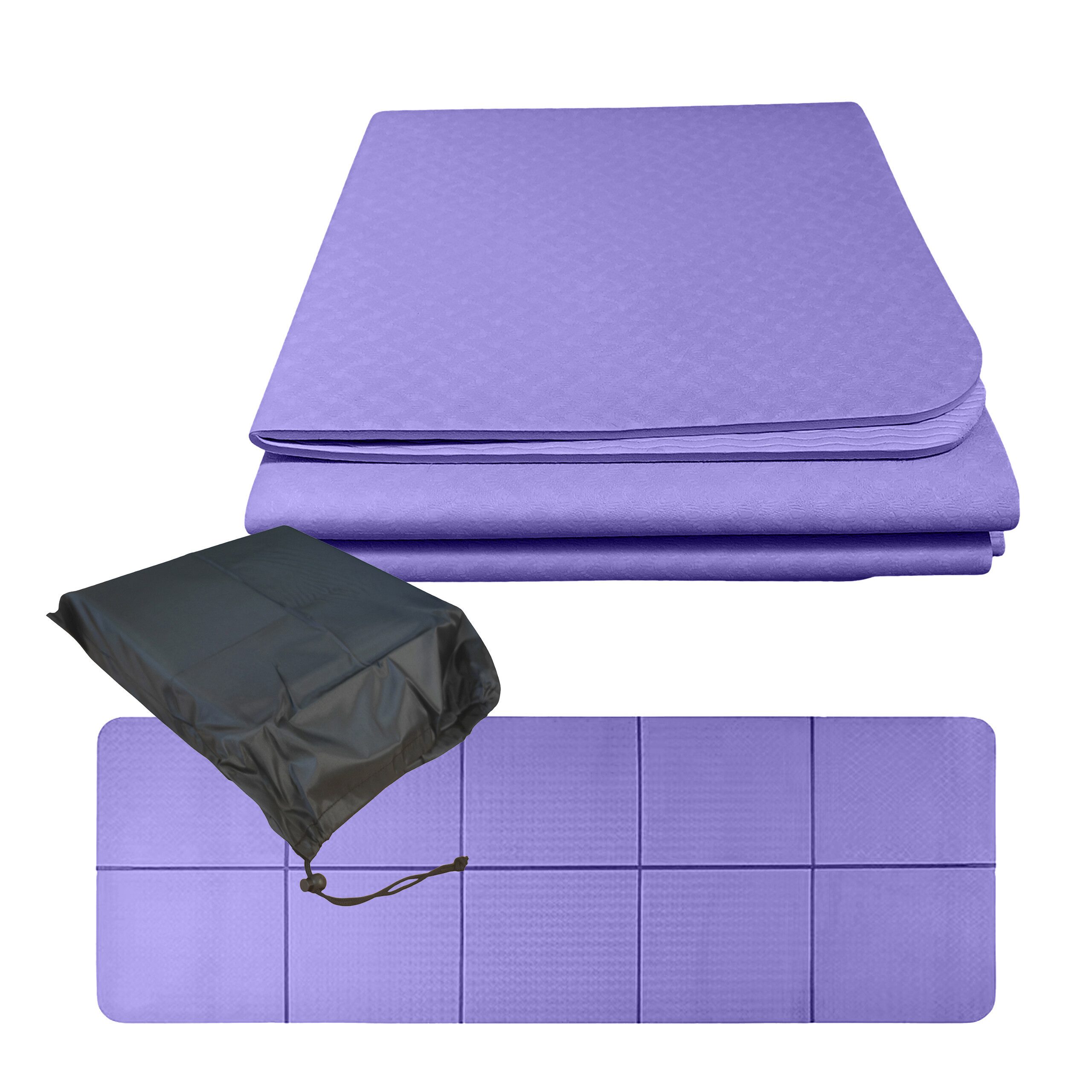 relaxdays Yogamatte Faltbare Yogamatte 6 mm (2-St), lila