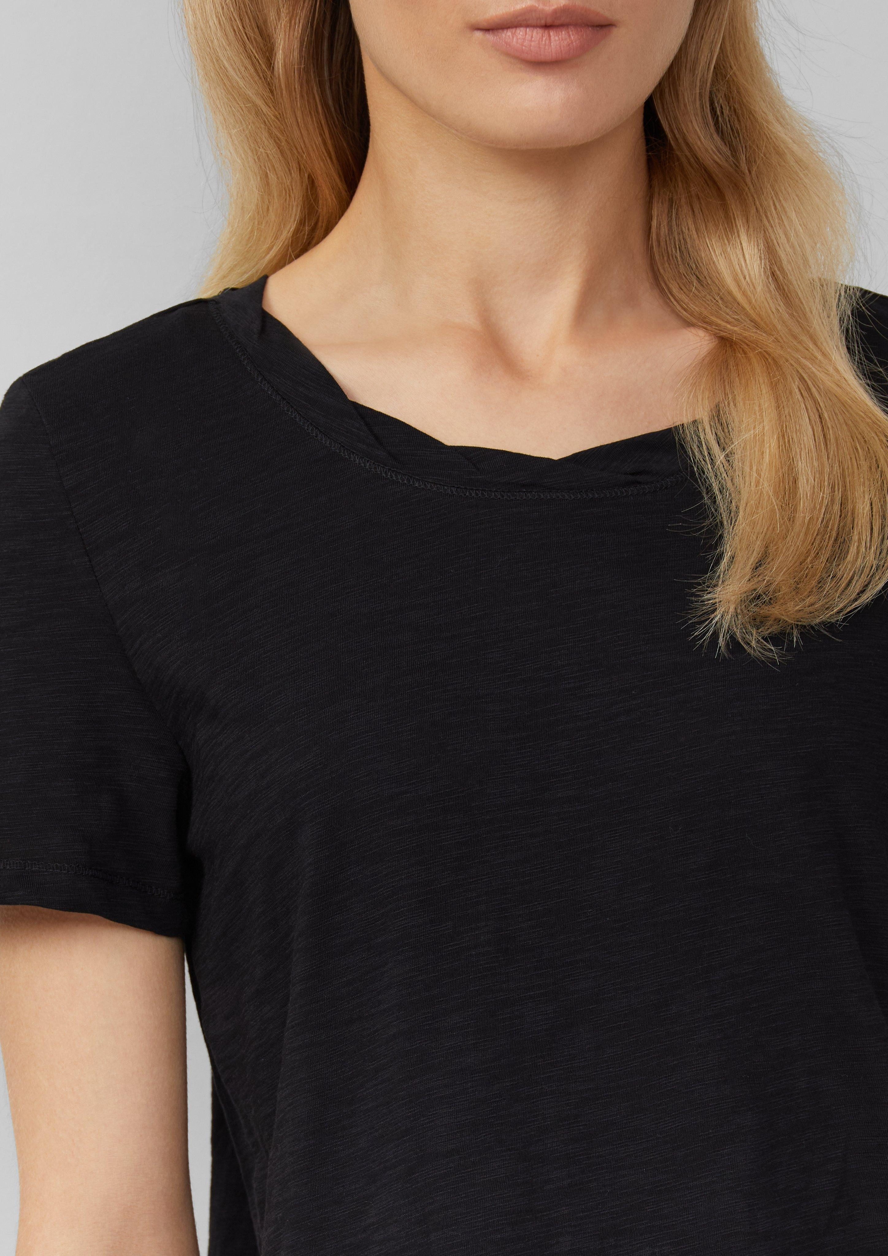 s.Oliver Kurzarmshirt T-Shirt mit Flammgarnstruktur und günstig online kaufen