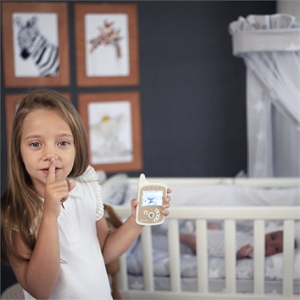 Lorelli Video-Babyphone Digital Temperaturanzeige Farbdisplay, Kamera, Phone, Video mit beige