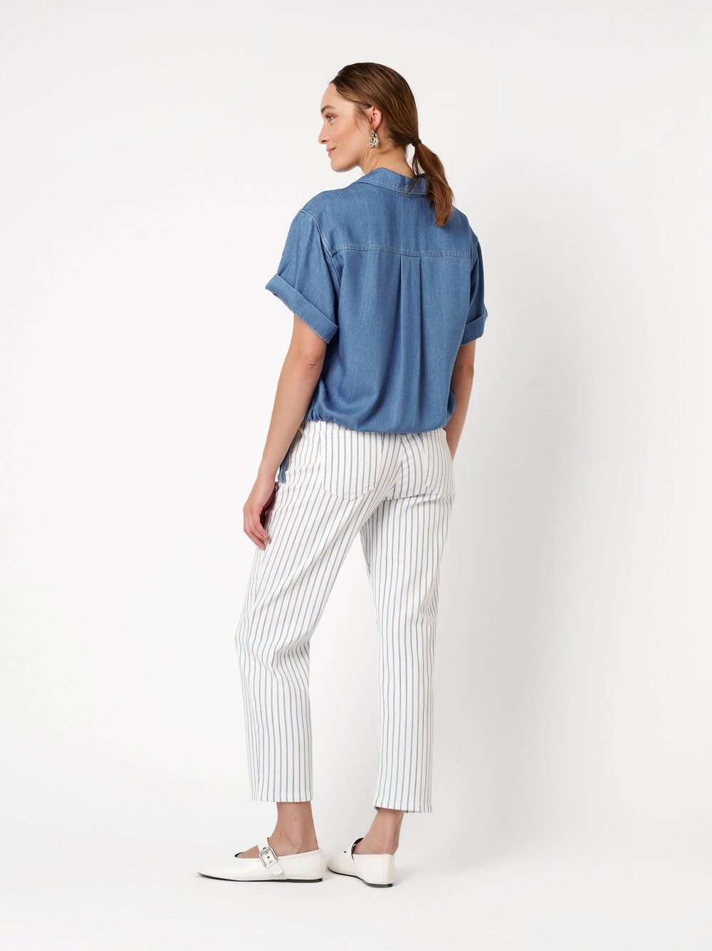 TONI Straight-Jeans Liv 7/8 mit Streifen