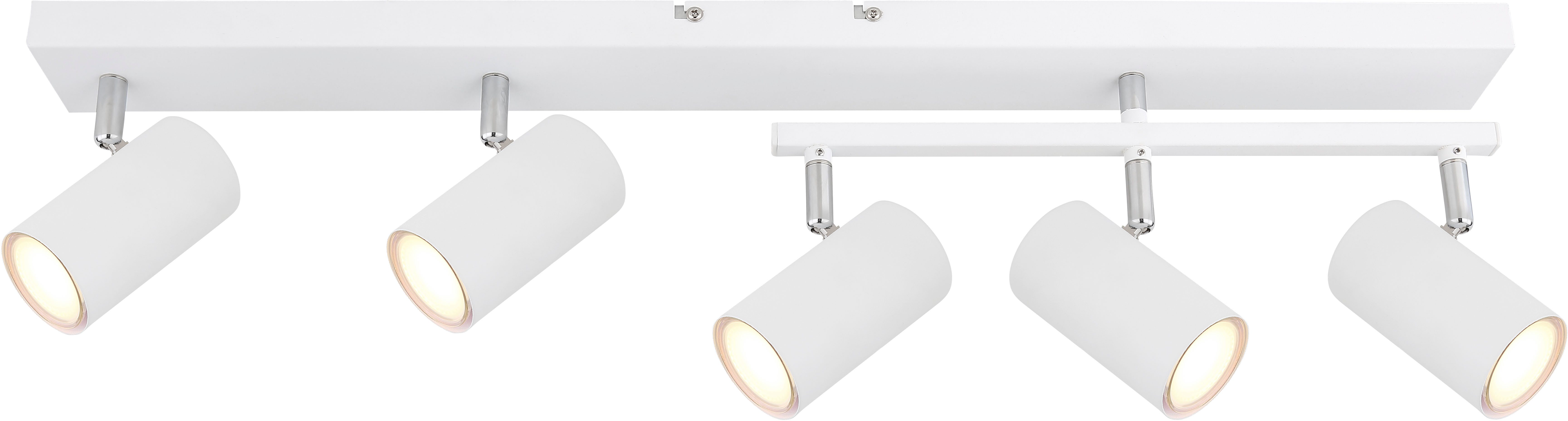 GLOBO LIGHTING Deckenspot ROBBY, ohne Leuchtmittel, Deckenstrahler weiß/Chrom, schwenkbar, GU10