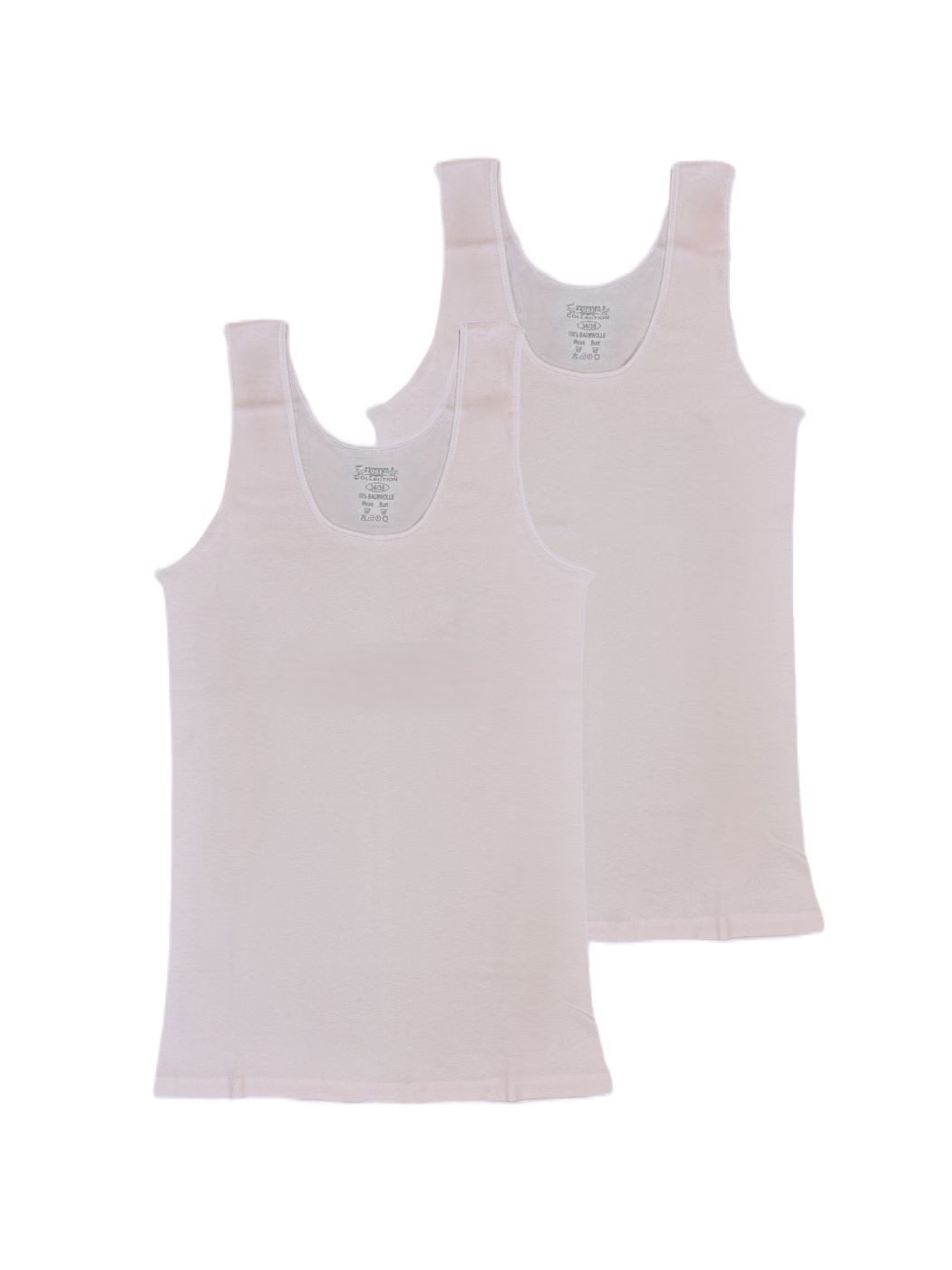 Toker Collection® Unterhemd Damen Achselhemd mit Satinkante 2 Stück (Packung, 2er-Pack) aus reiner Baumwolle