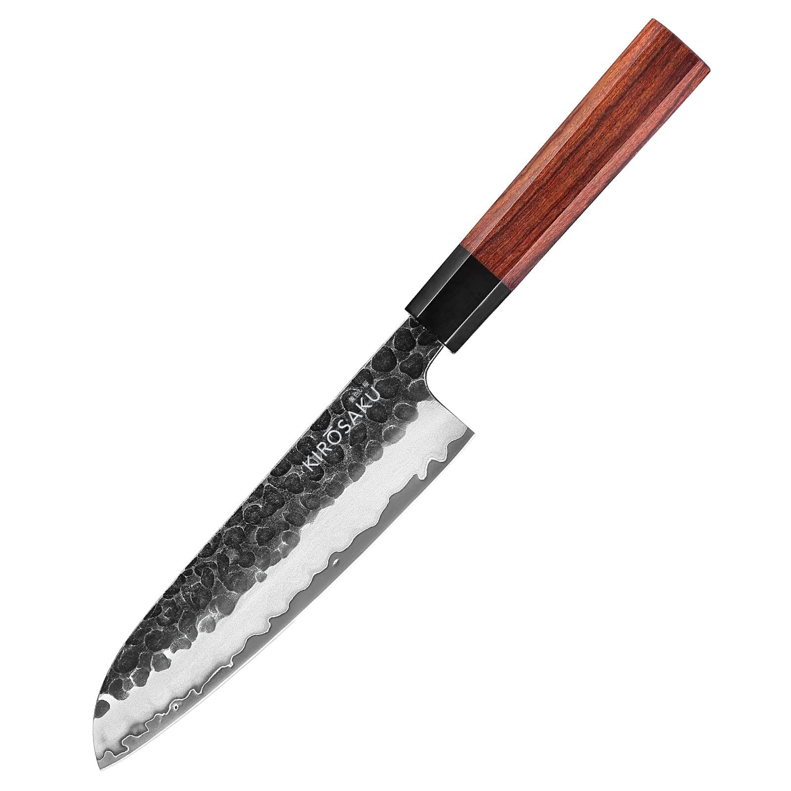 Kirosaku Asiamesser Japanisches Küchenmesser Santoku Carbon Stahl (330mm), I. Hellbraun 18 Cm