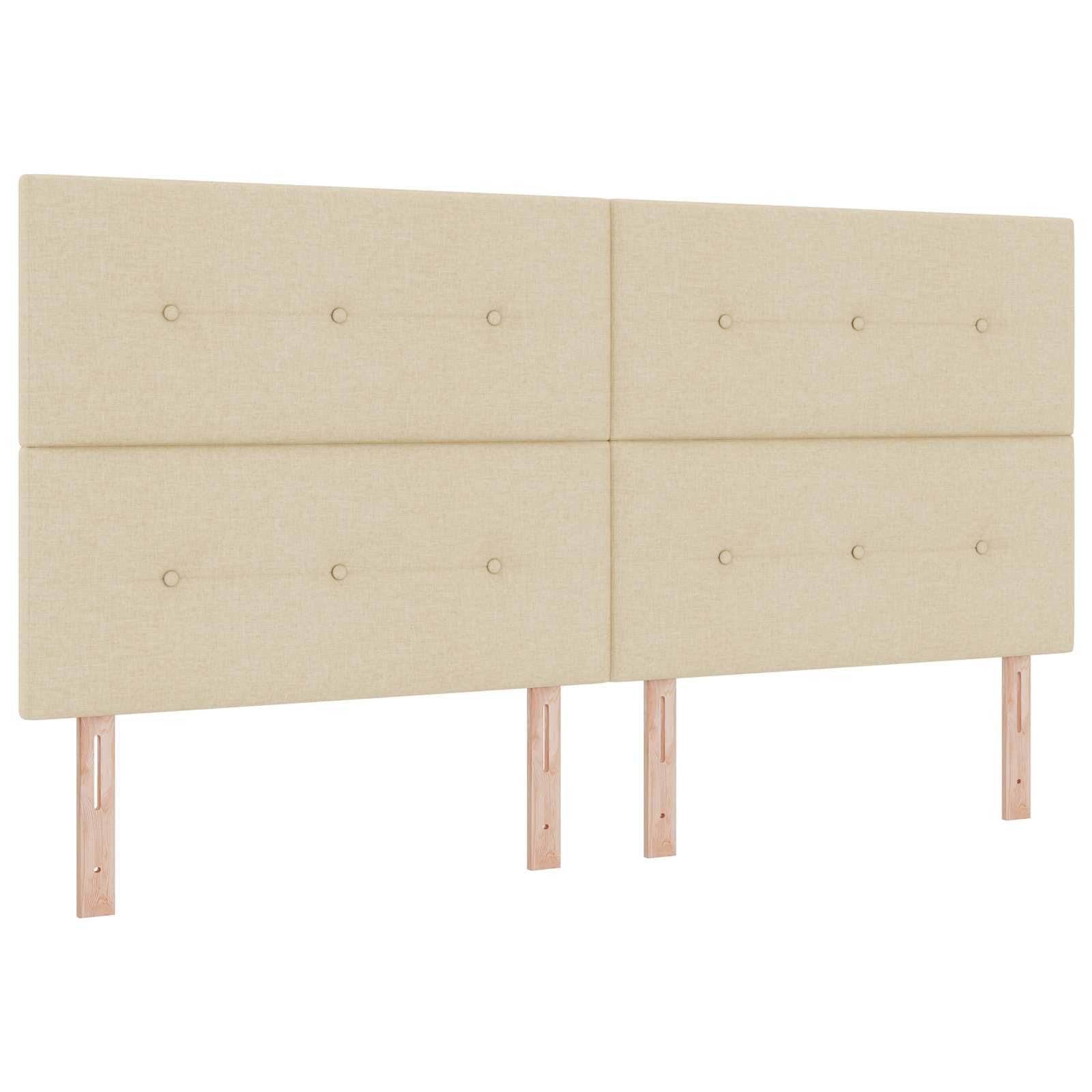 vidaXL Bett Boxspringbett mit Matratze Creme 200 x 200 cm Stoff (1-tlg)
