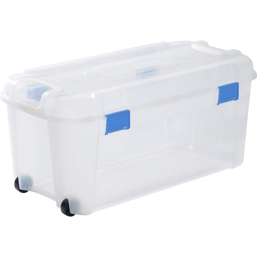 Curver Aufbewahrungsbox Curver 243731 Aufbewahrungsbox TOTEM Box 80L, transparent / blau Tr