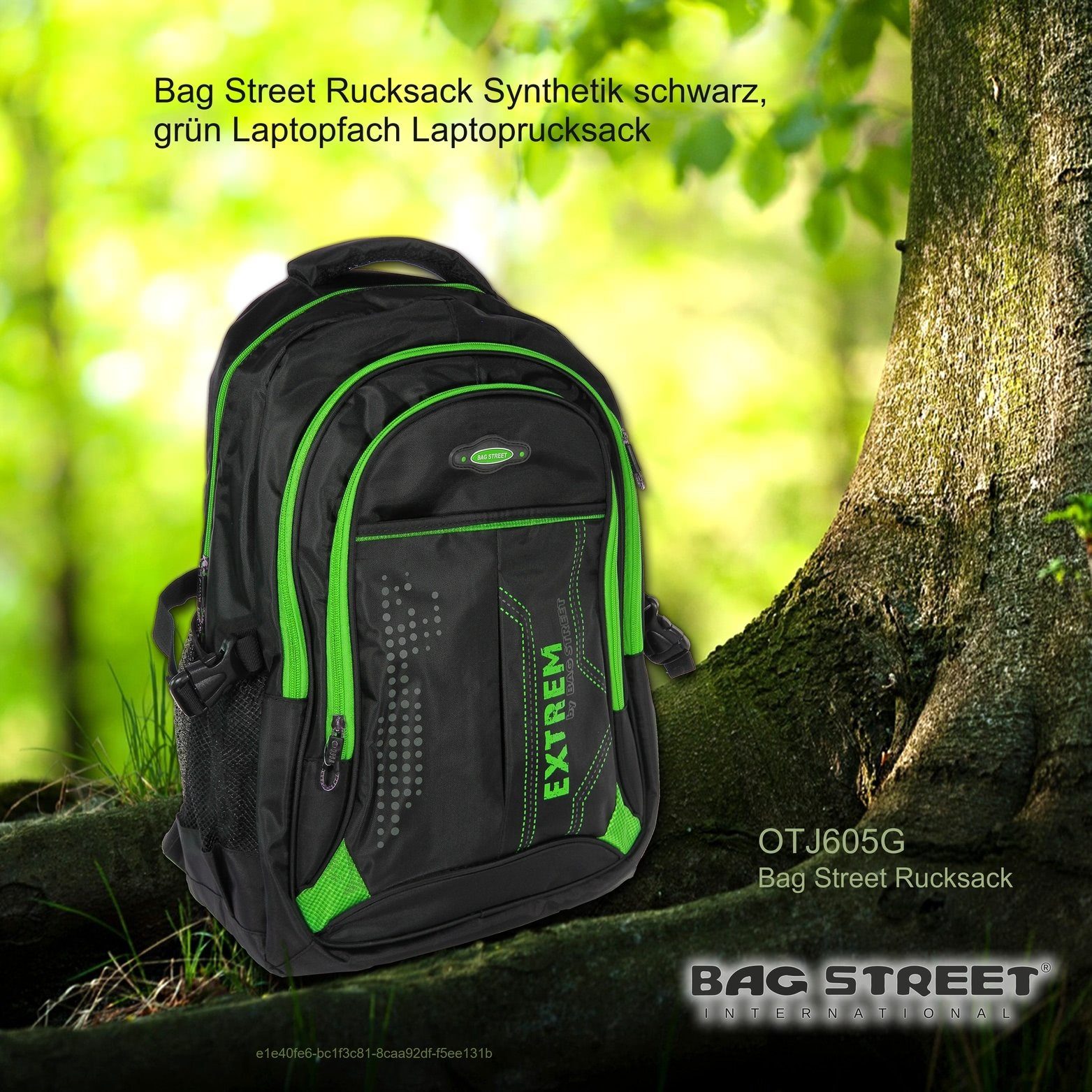 BAG STREET Freizeitrucksack Bag Street Synthetik, ca Freizeitrucksack, (Freizeitrucksack), Sportrucksack 30cm Herren Sporttasche Damen ca. schwarz, grün x