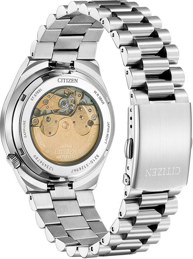 Citizen Automatikuhr TSUYOSA 60 H NJ0150-81E, Armbanduhr, Damenuhr, Herrenuhr, Edelstahlarmband, Saphirglas, Datum – Bild 4 von 4