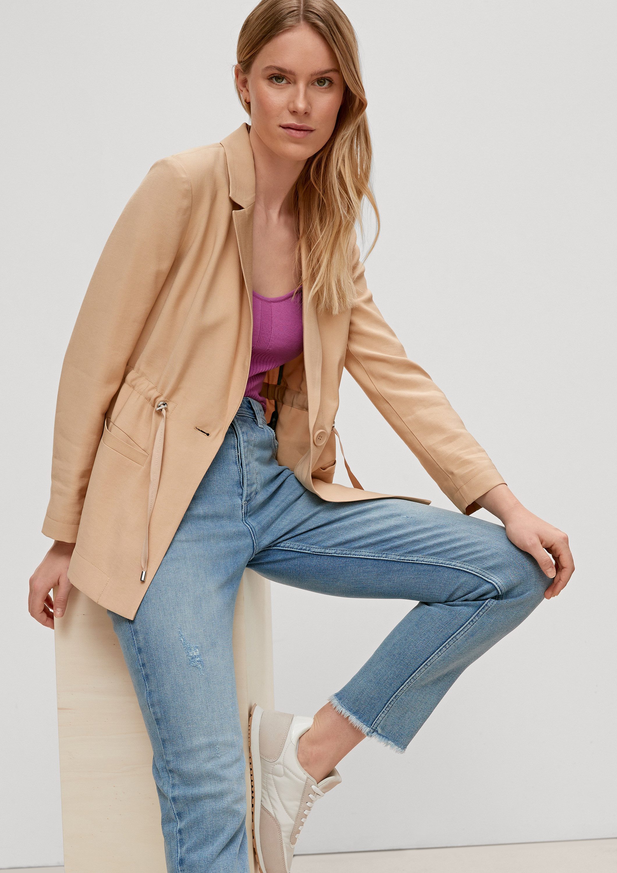 comma Funktionsjacke Indoor-Jacke Blazerjacke mit Tunnelzug