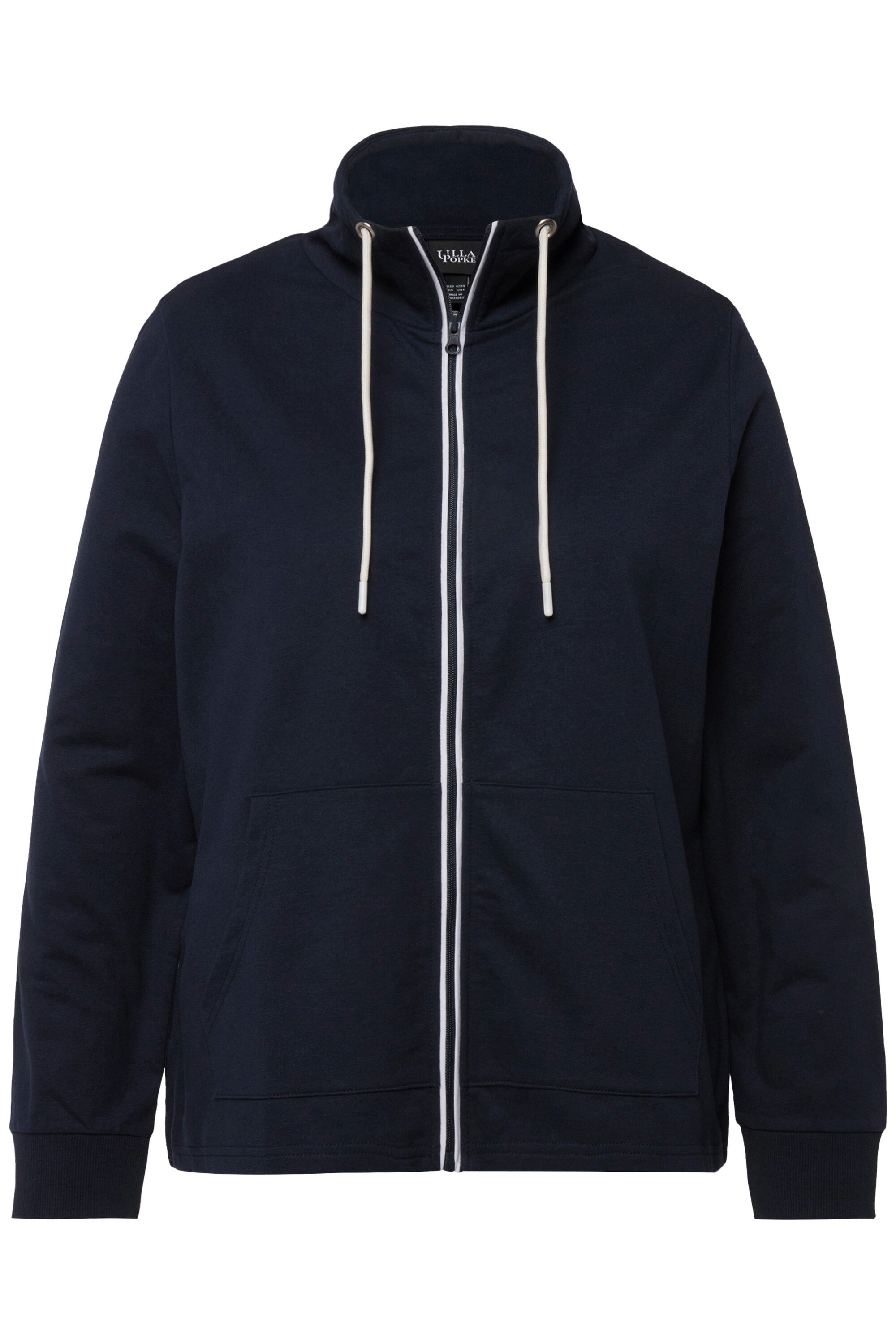Ulla Popken Sweatjacke Sweatjacke Stehkragen Kängurutasche günstig online kaufen
