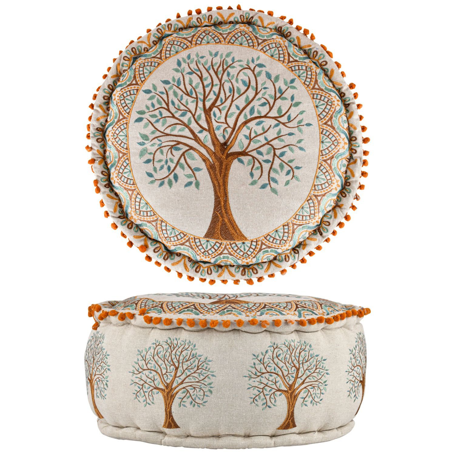 Marrakesch Orient & Mediterran Interior Pouf Pouf Guansha Braun, Sitzkissen günstig online kaufen