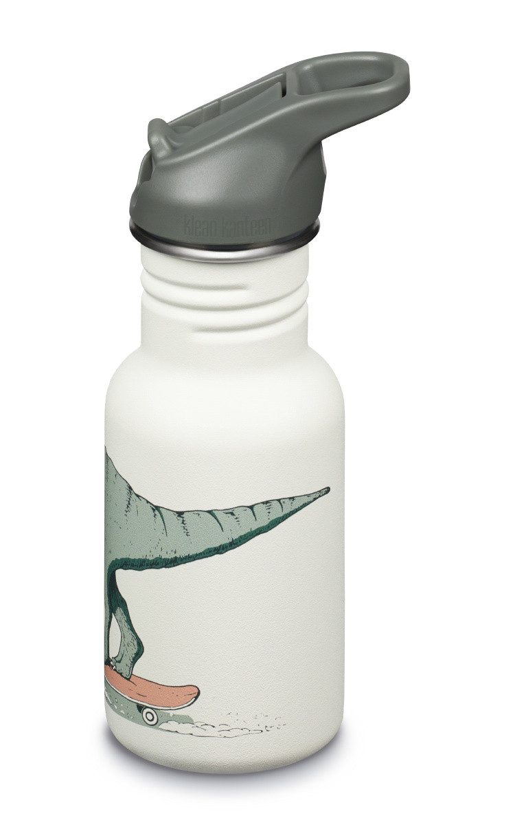 Klean Kanteen Trinkflasche Robuste Edelstahl-Kindertrinkflasche 355 ml – ideal für Schule, Kindertrinkflasche 355ml - Dino Skate