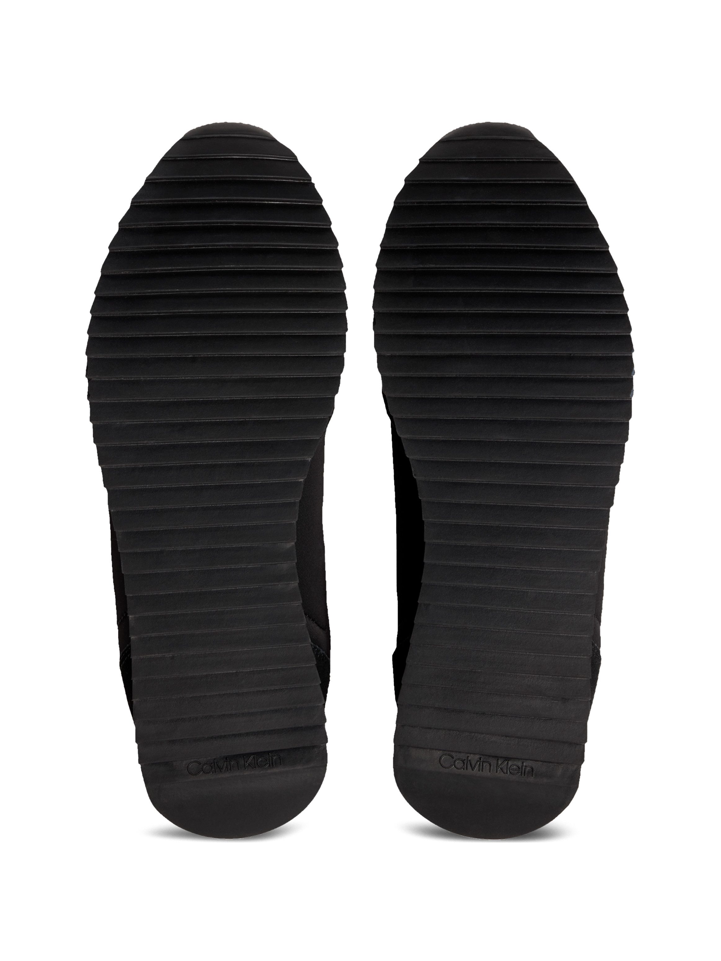 Calvin Klein Jeans RETRO RUNNER SOCK LACE UP NY-SU Slip-On Sneaker Halbschuh, Freizeitsneaker mit CK-Logo und aufgesetzter Schnürung