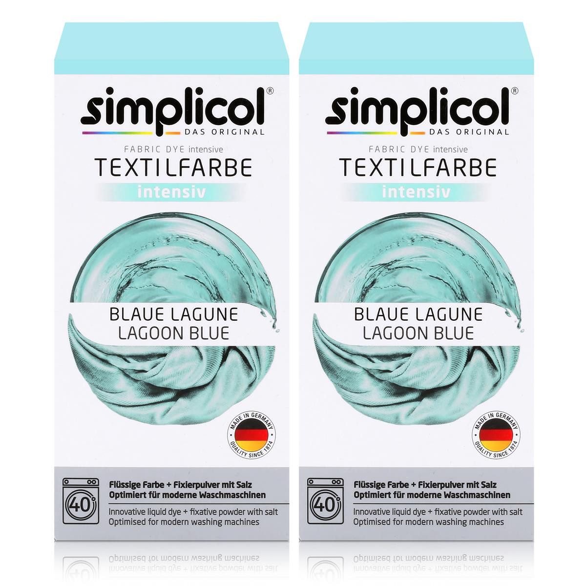 Textilfarbe Simplicol Textilfarbe intensiv Blaue Lagune - Einfaches Färben (2er Pa