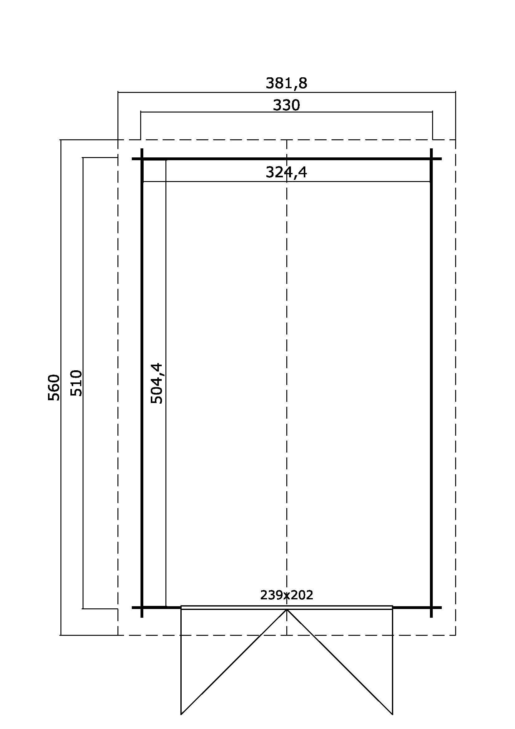 LASITA MAJA Garage Einfahrthöhe 202 cm 382x560 Mauritius, BxT: cm