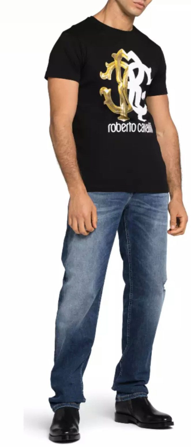 roberto cavalli T-Shirt Firenze RC Logo Slim Fit Shirt Haupt- und luxuriöseste Linie der Marke