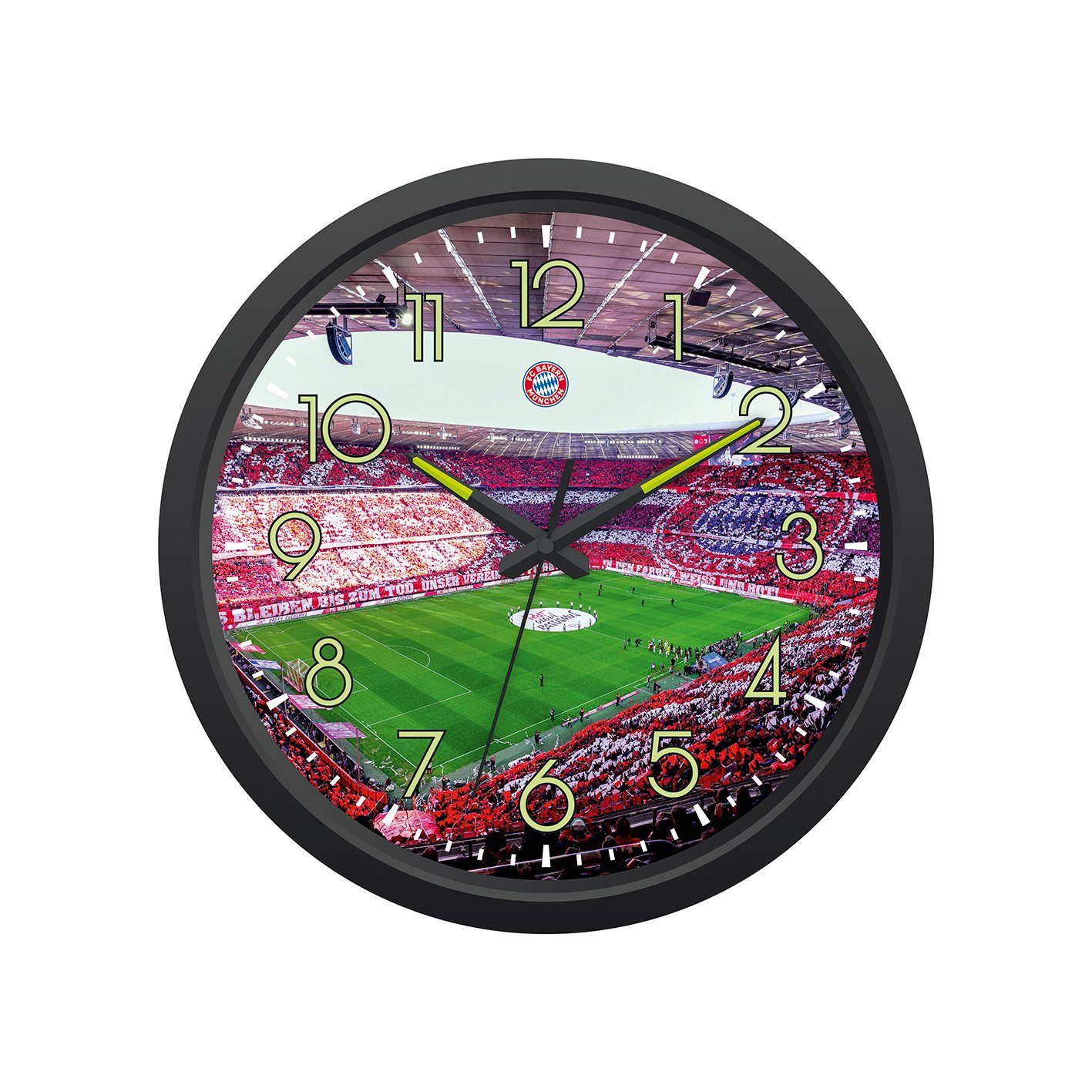 FC Bayern München Wanduhr FC Bayern München Wanduhr Glow in the dark mit Logo
