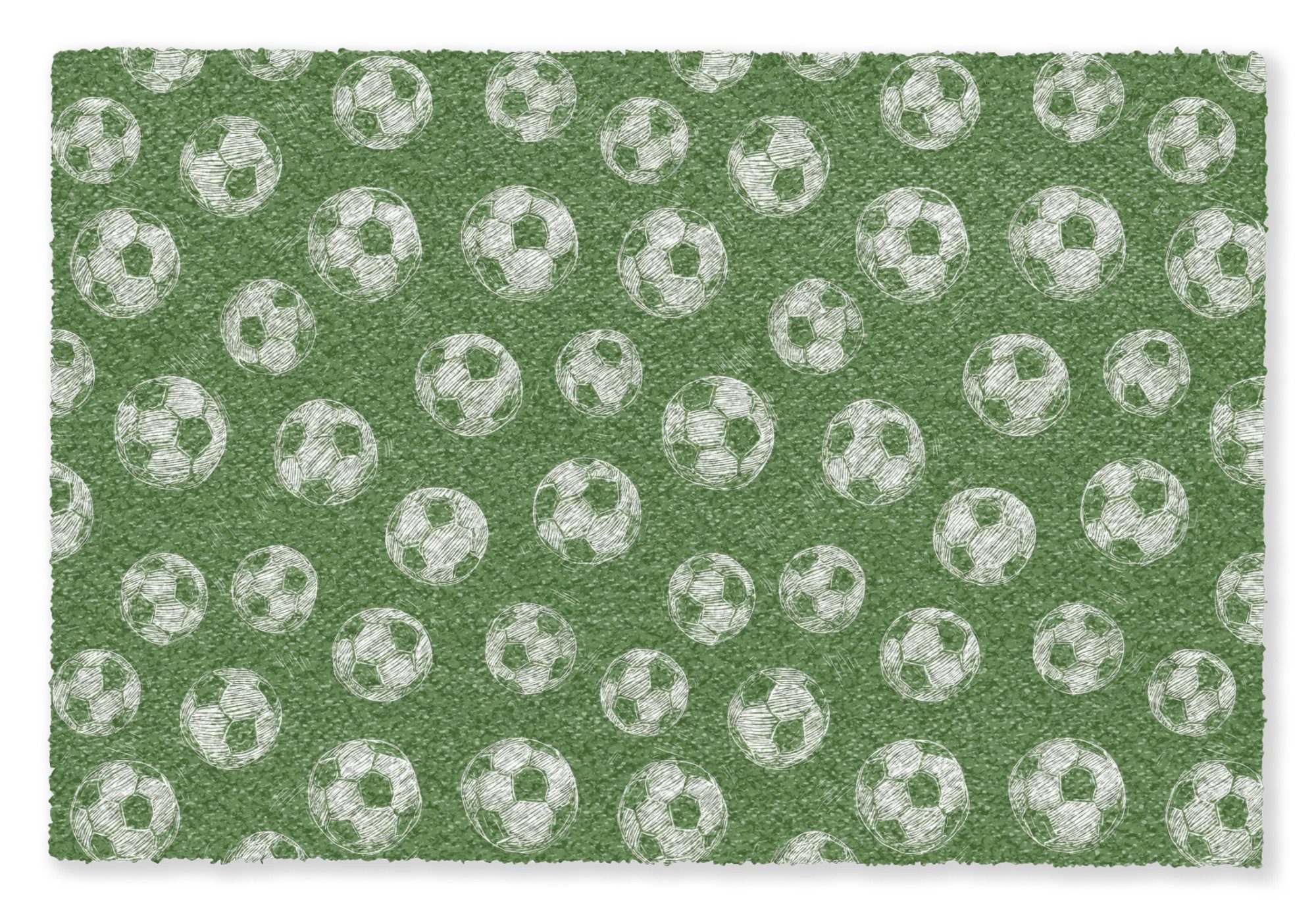 MuchoWow Fußmatte Fußball - Sport - Grün, Rechteckig, innen Schmutzfangmatte, Tür, Schmutzfänger Flur, Teppich 60x40 cm