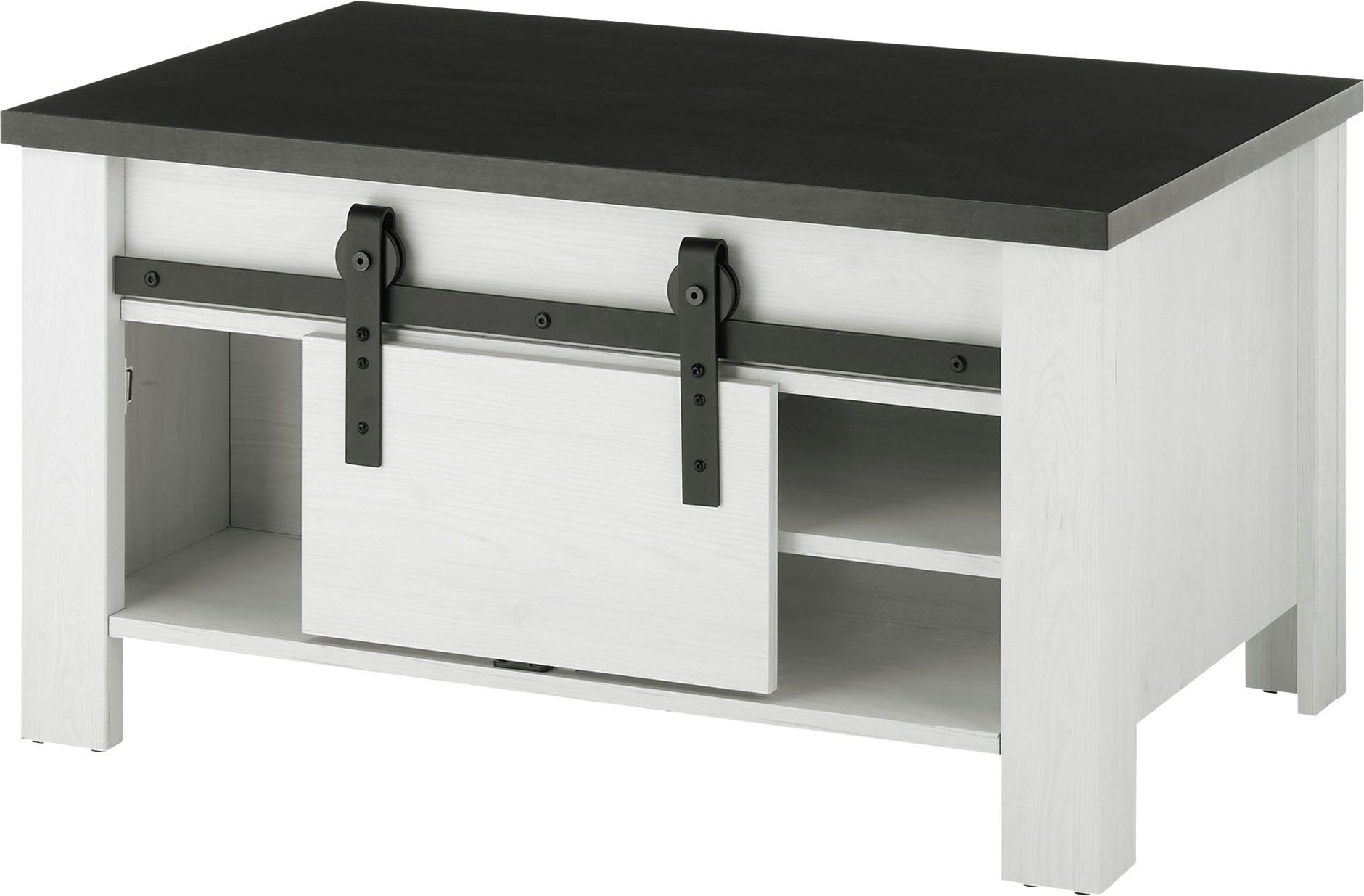 Home affaire Couchtisch SHERWOOD, modernes Holz Dekor, mit Scheunentorbesch günstig online kaufen