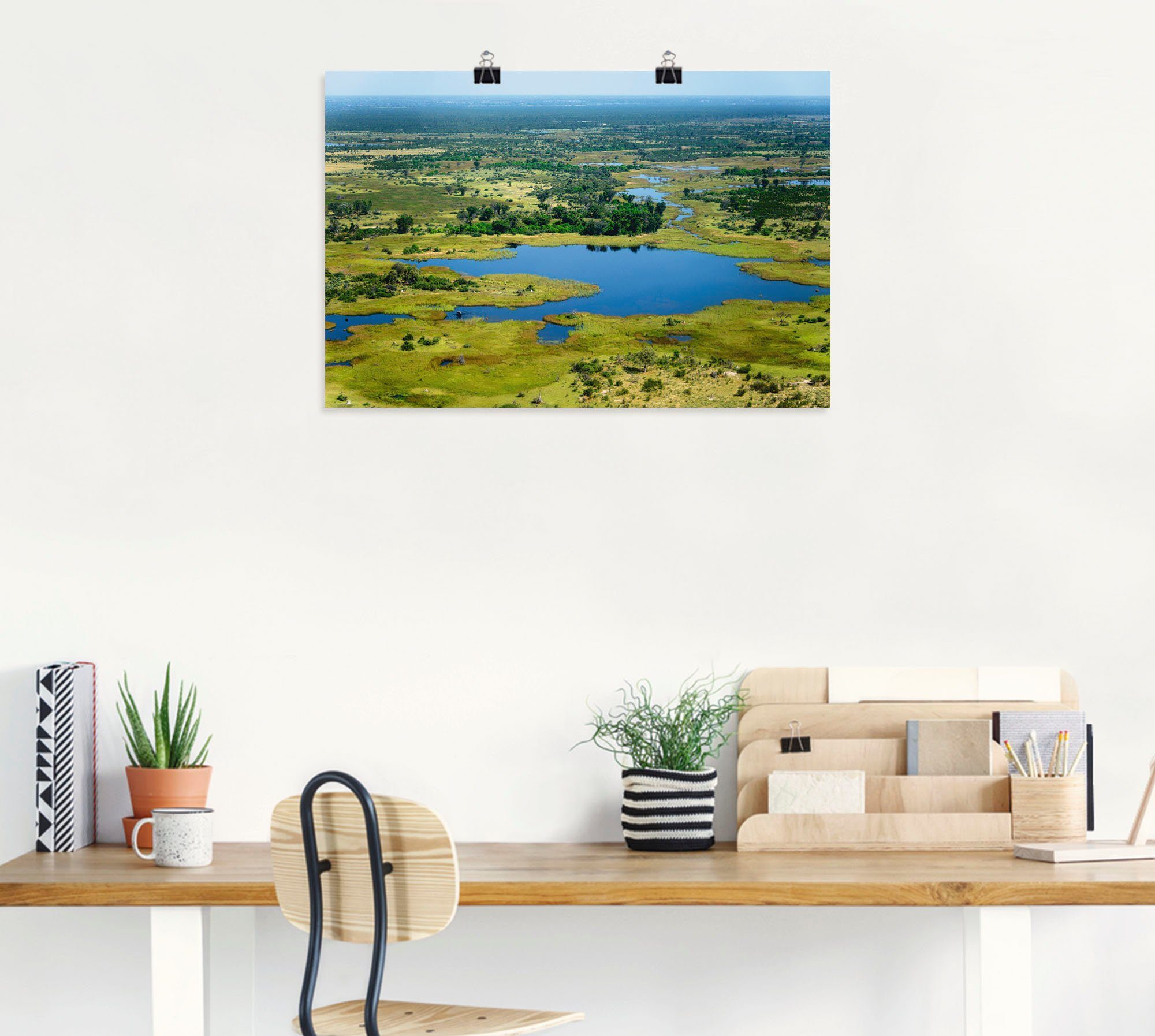 Artland St), Wandaufkleber als Alubild, Leinwandbild, versch. Größen Wandbild Poster in oder Afrika (1 Okavangodelta,