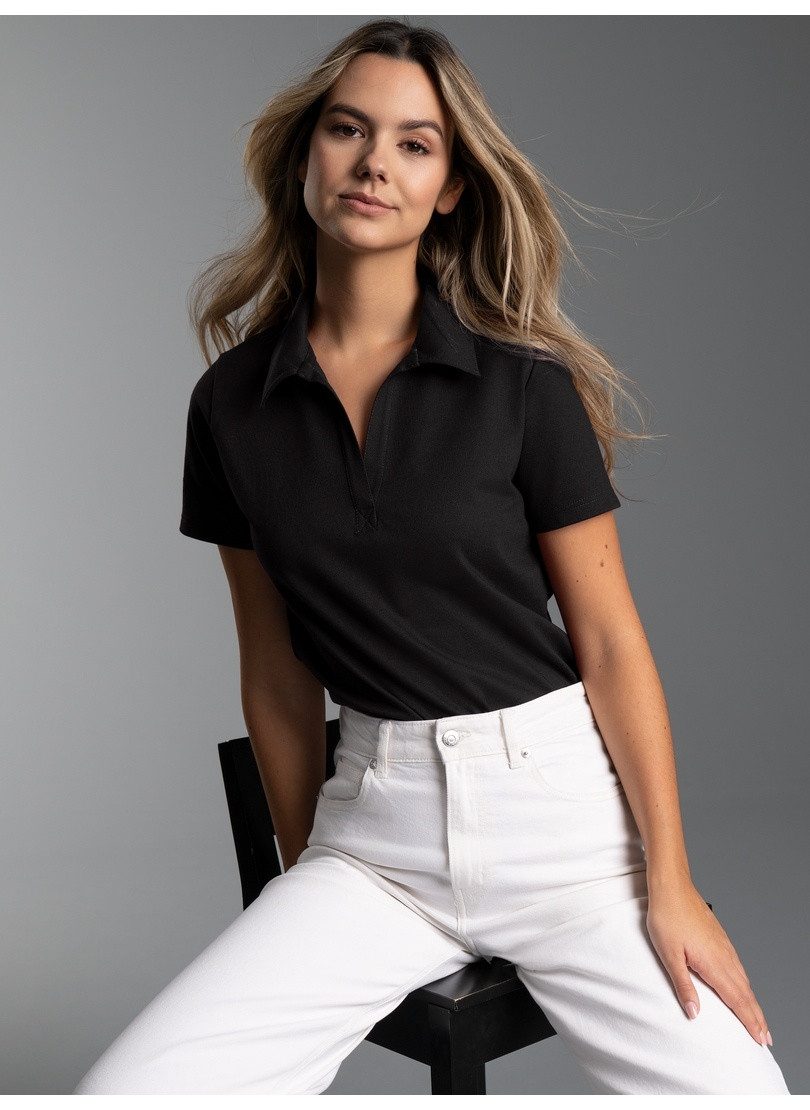 Trigema Poloshirt TRIGEMA Poloshirt ohne Knopfleiste (1-tlg)
