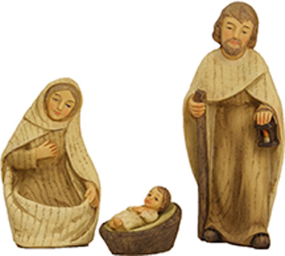 FADEDA Krippenfigur 4x FADEDA Heilige Familie modern, gebeizt, Höhe in cm: 10
