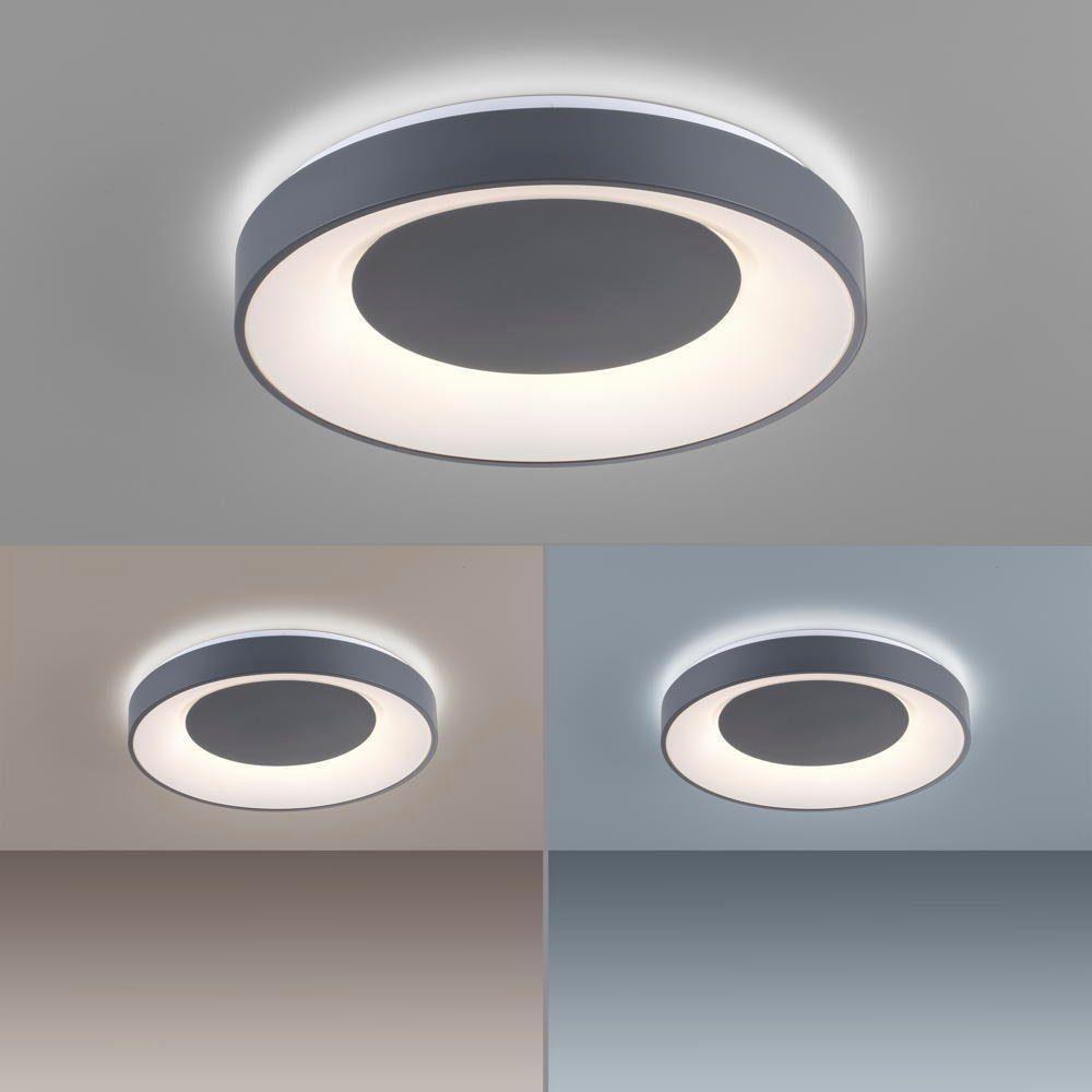 click-licht LED Deckenleuchte LED Deckenleuchte Anika in Anthrazit und Weiß 30W 3200lm, keine Angabe, Leuchtmittel enthalten: Ja, fest verbaut, LED, warmweiss, Deckenlampe, Deckenbeleuchtung, Deckenlicht